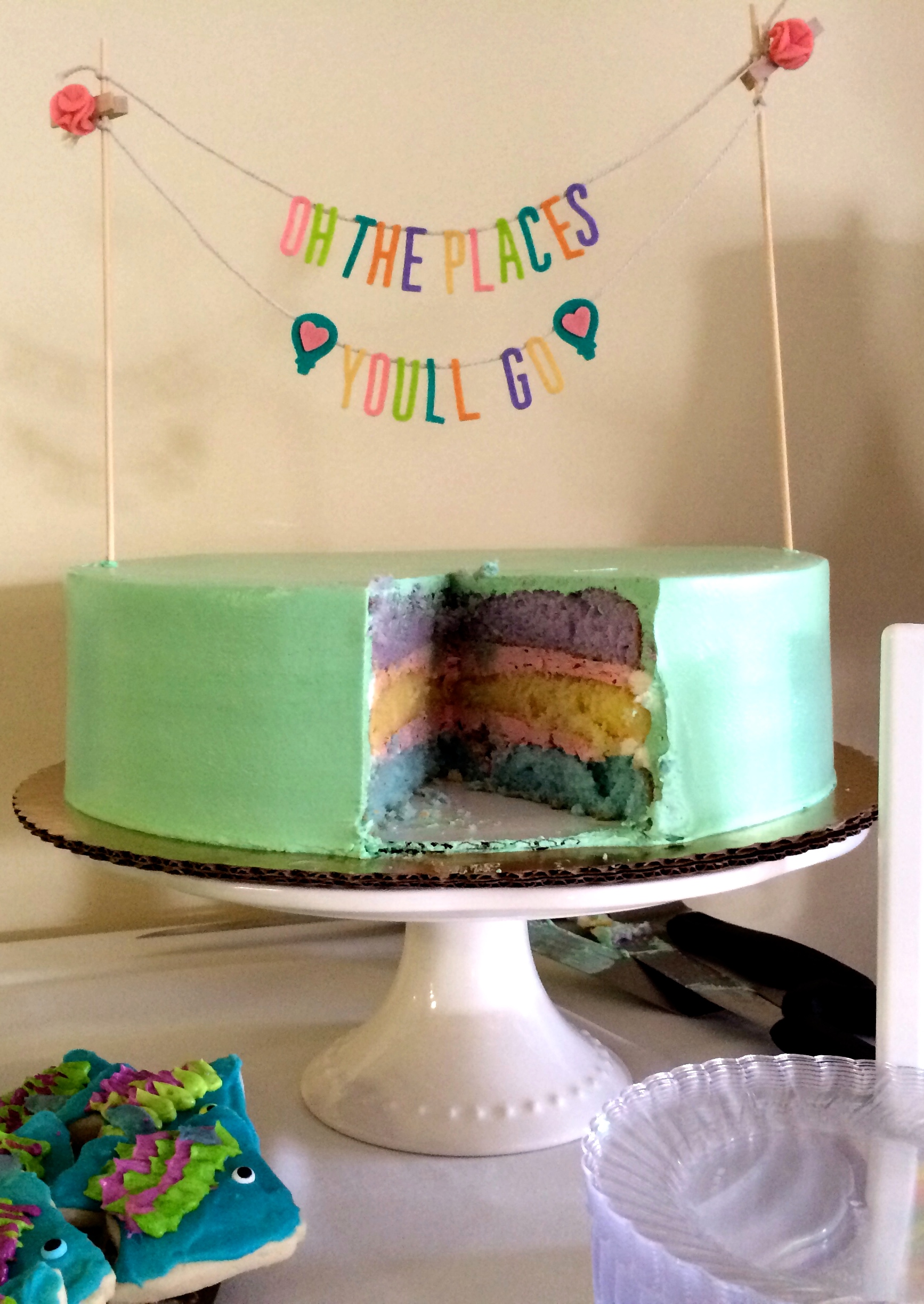 Oh, the Places You'll Go themed cake
