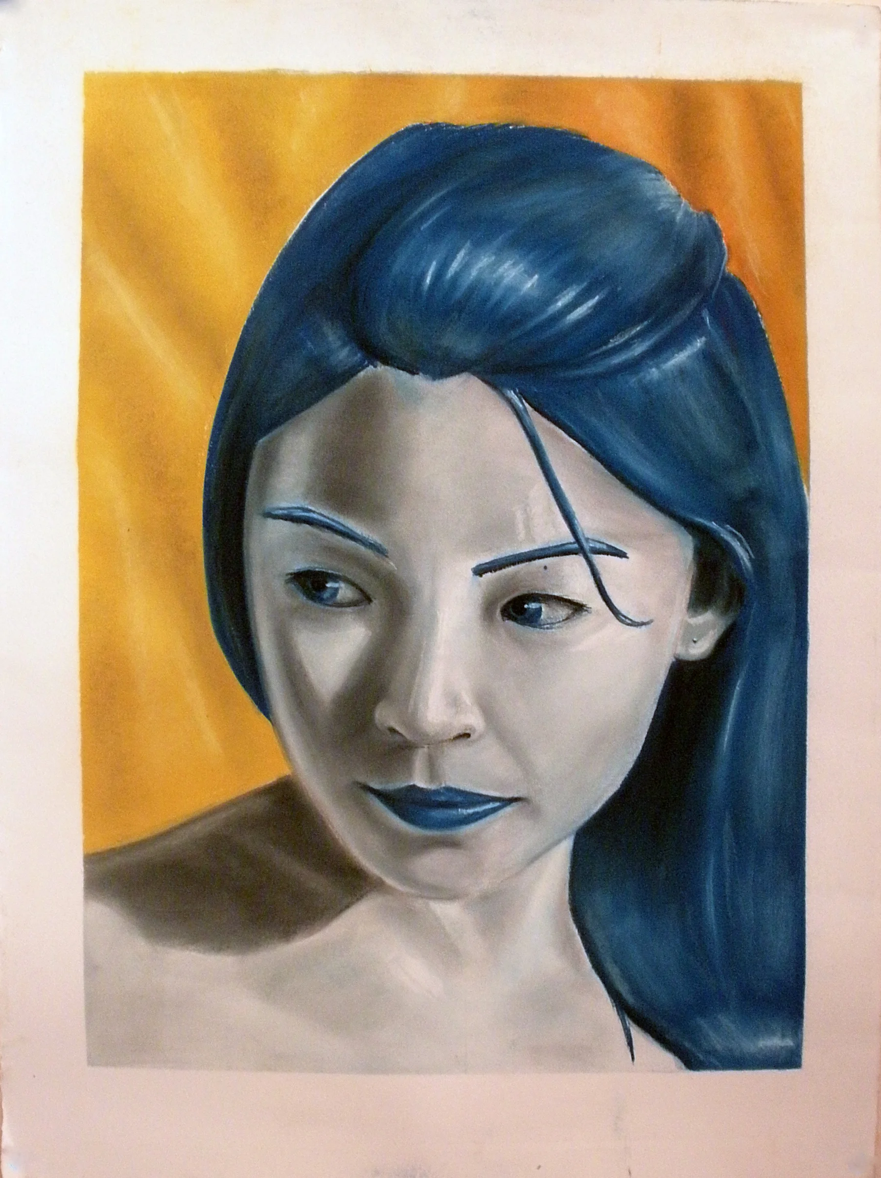 Xu. Self Portrait as a Porcelain Doll. Pastel on Paper. 24x36 inches. 10-08.jpg