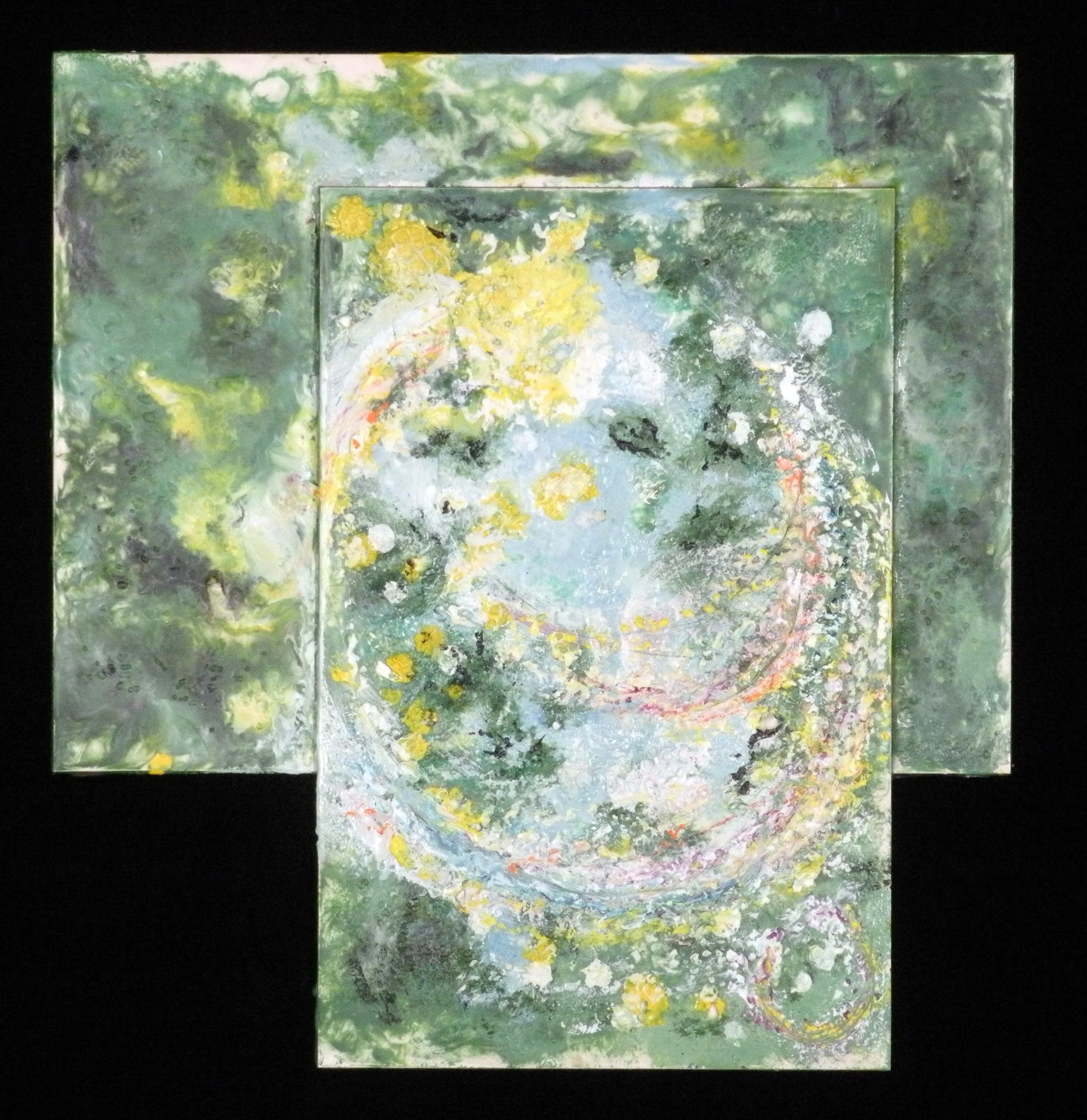 Xu. Dazzled. Encaustic Wax on Claybord. 12x13 inches. 11-09.jpg