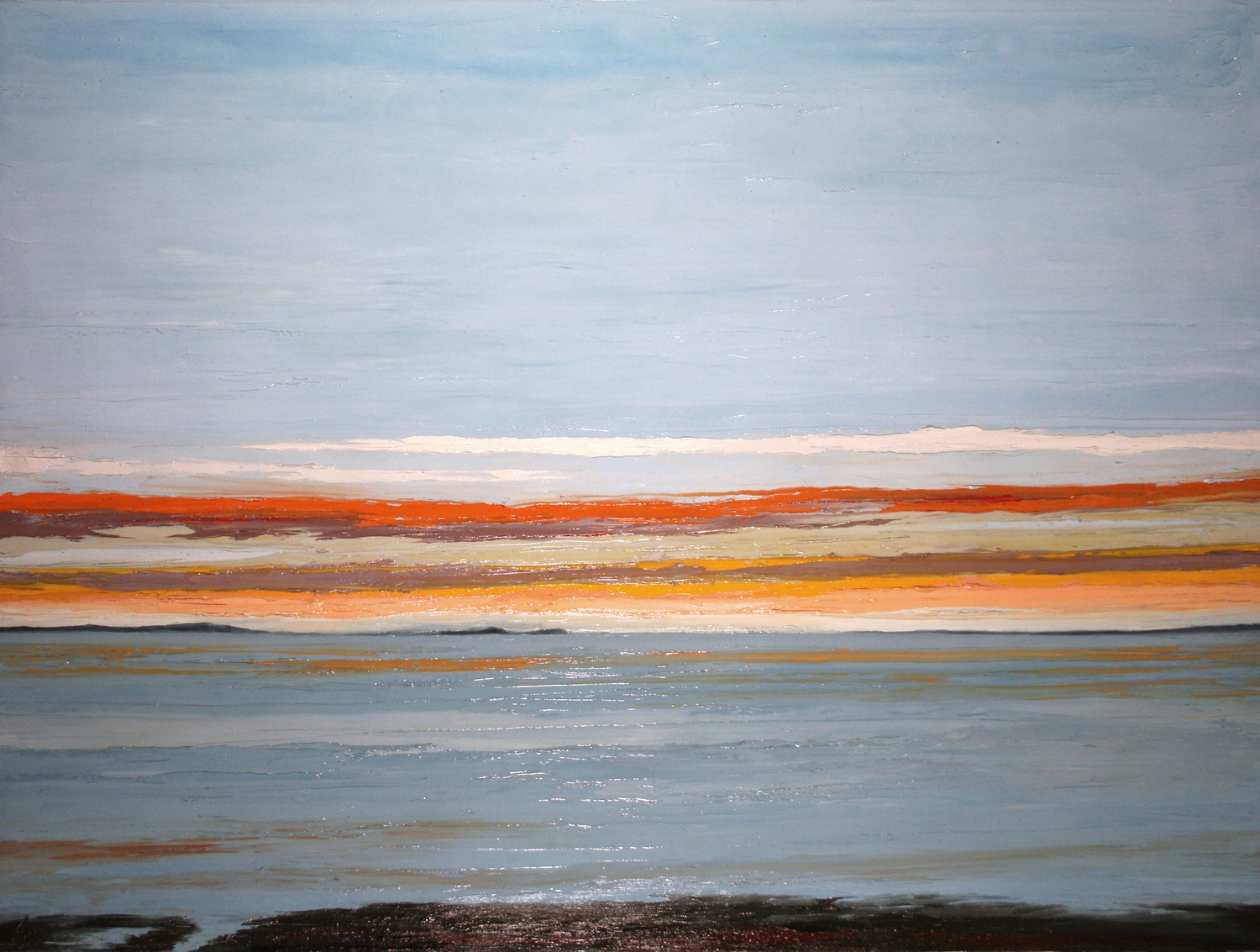 Cuhna View, Plymouth, MA, oil on canvas, 36 by 48 inches, 2014