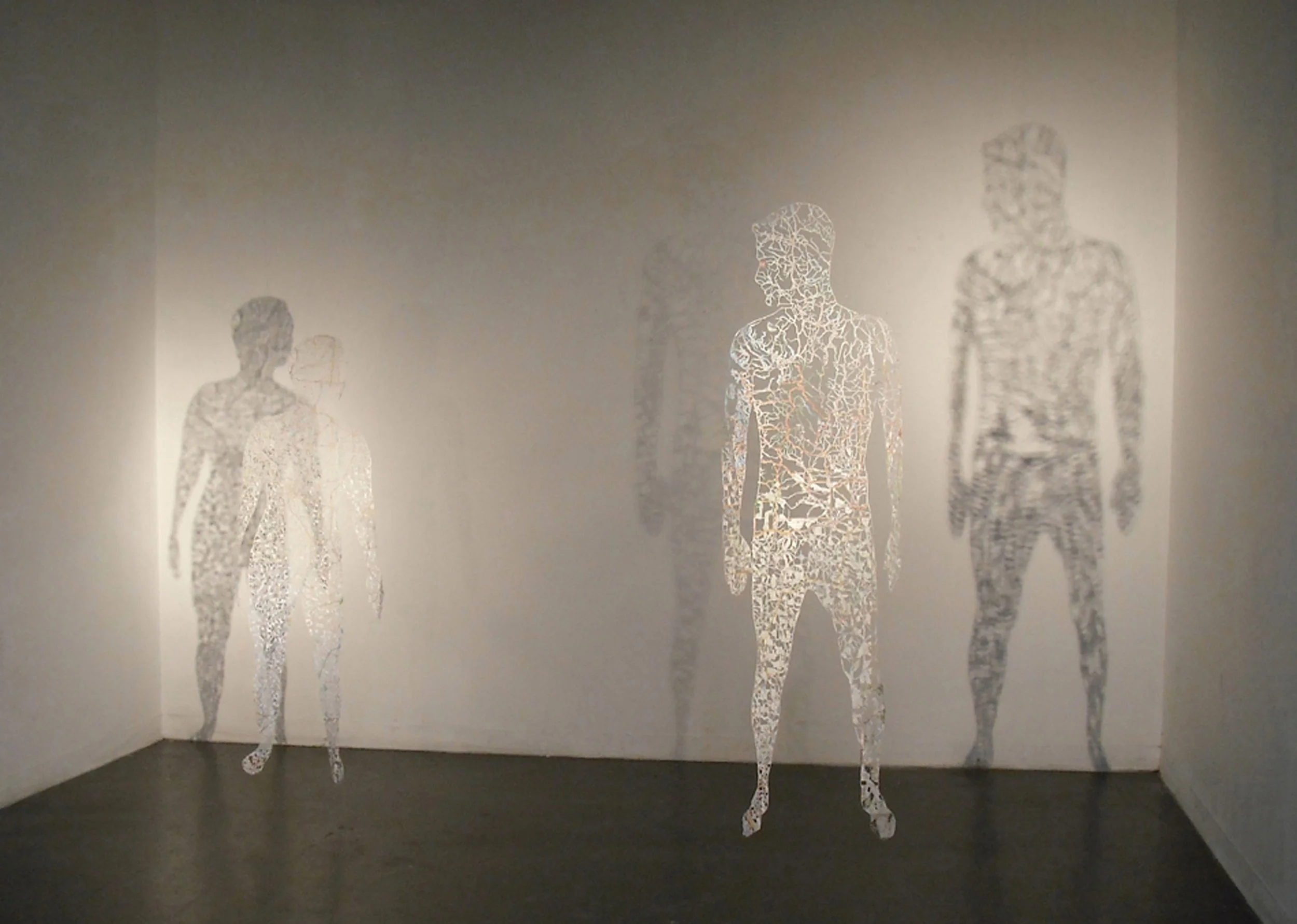 Untitled , Dimensions variable (Installation view), Hand-cut road map, 2010