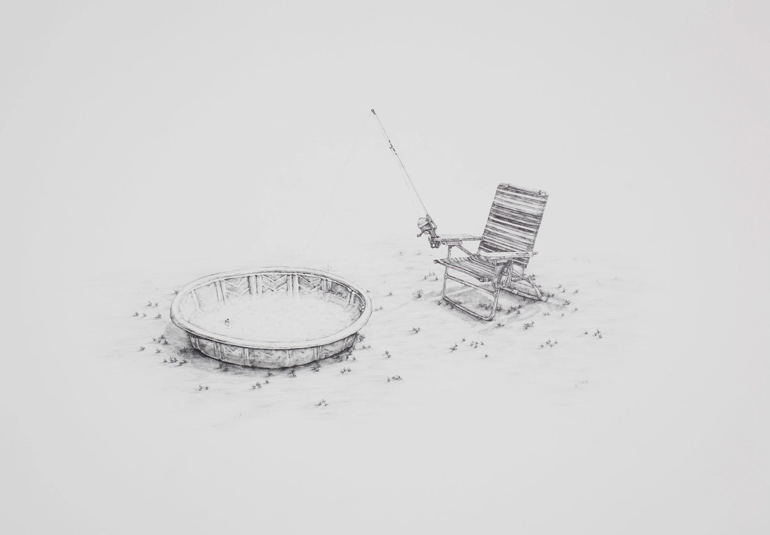Catch and Release , 22"X26", Graphite on paper, 2013