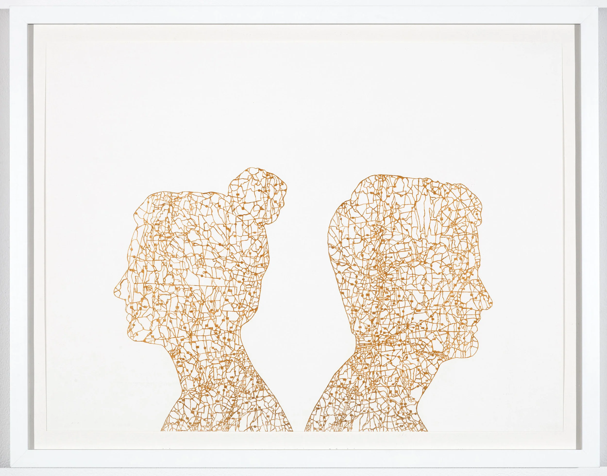 If I paint us (in gold) I, 21.25x27.25 in, gouache on paper, 2016