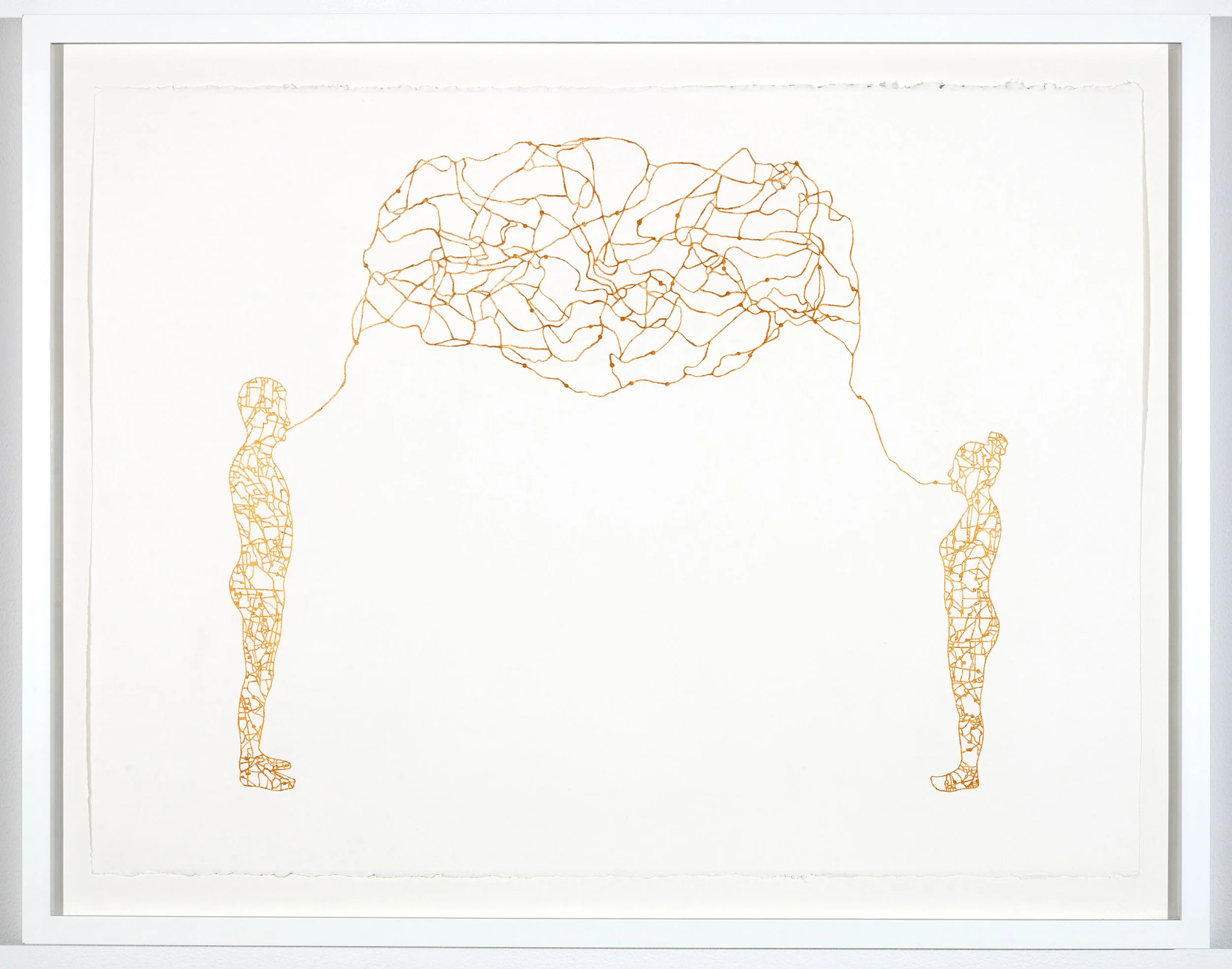 If I paint us (in gold) VI , 22x30 in, gouache on paper, 2017
