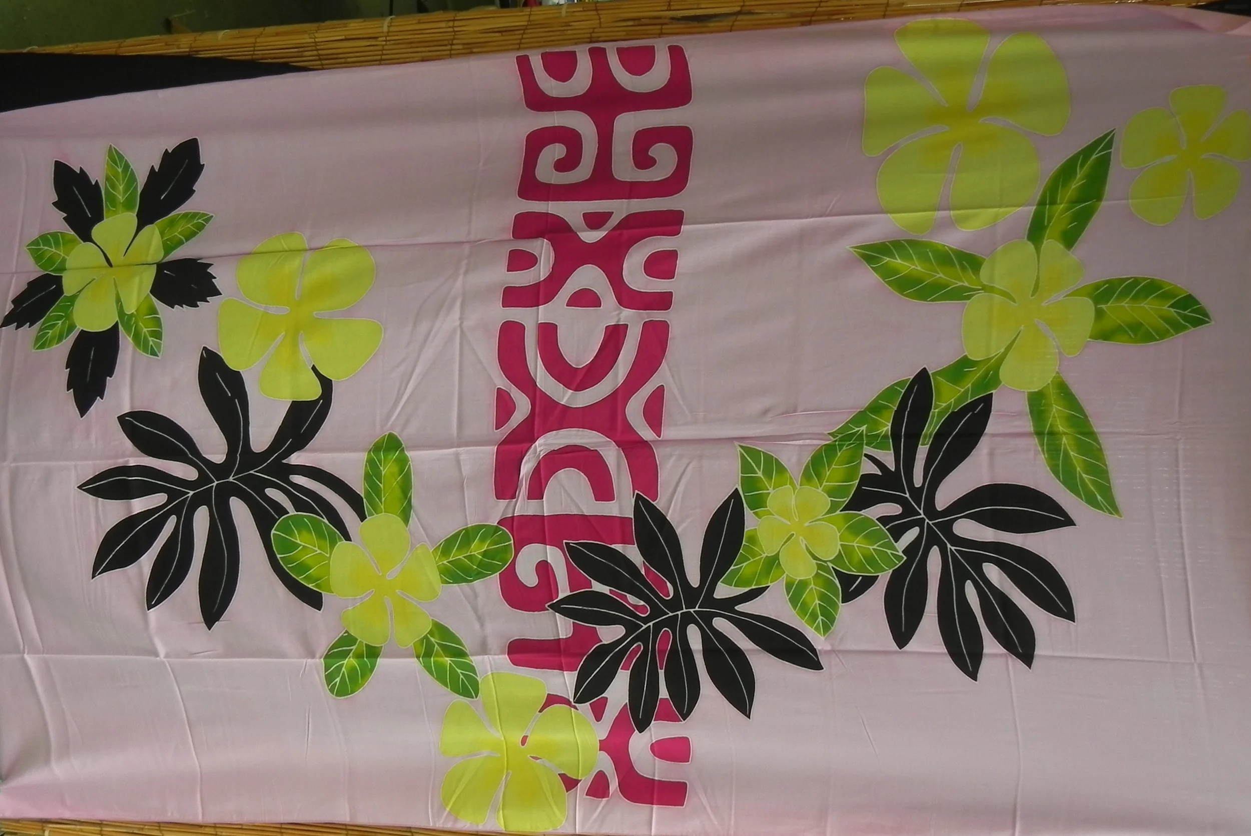 Polynesian Lei Hand Painted Sarong