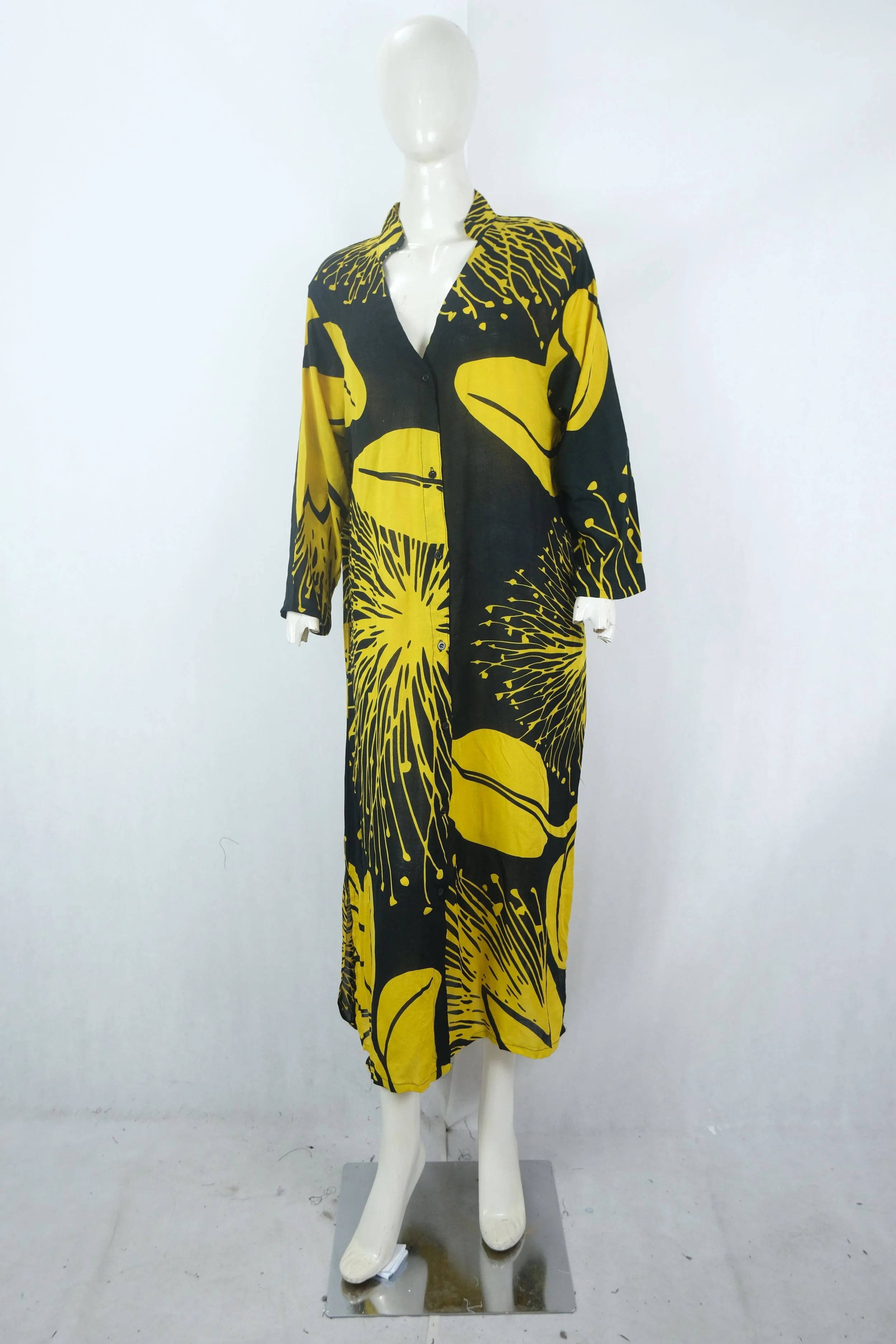 CAIRO DRESS-OHIA FLOWER-BLACK-YELLOW.JPG