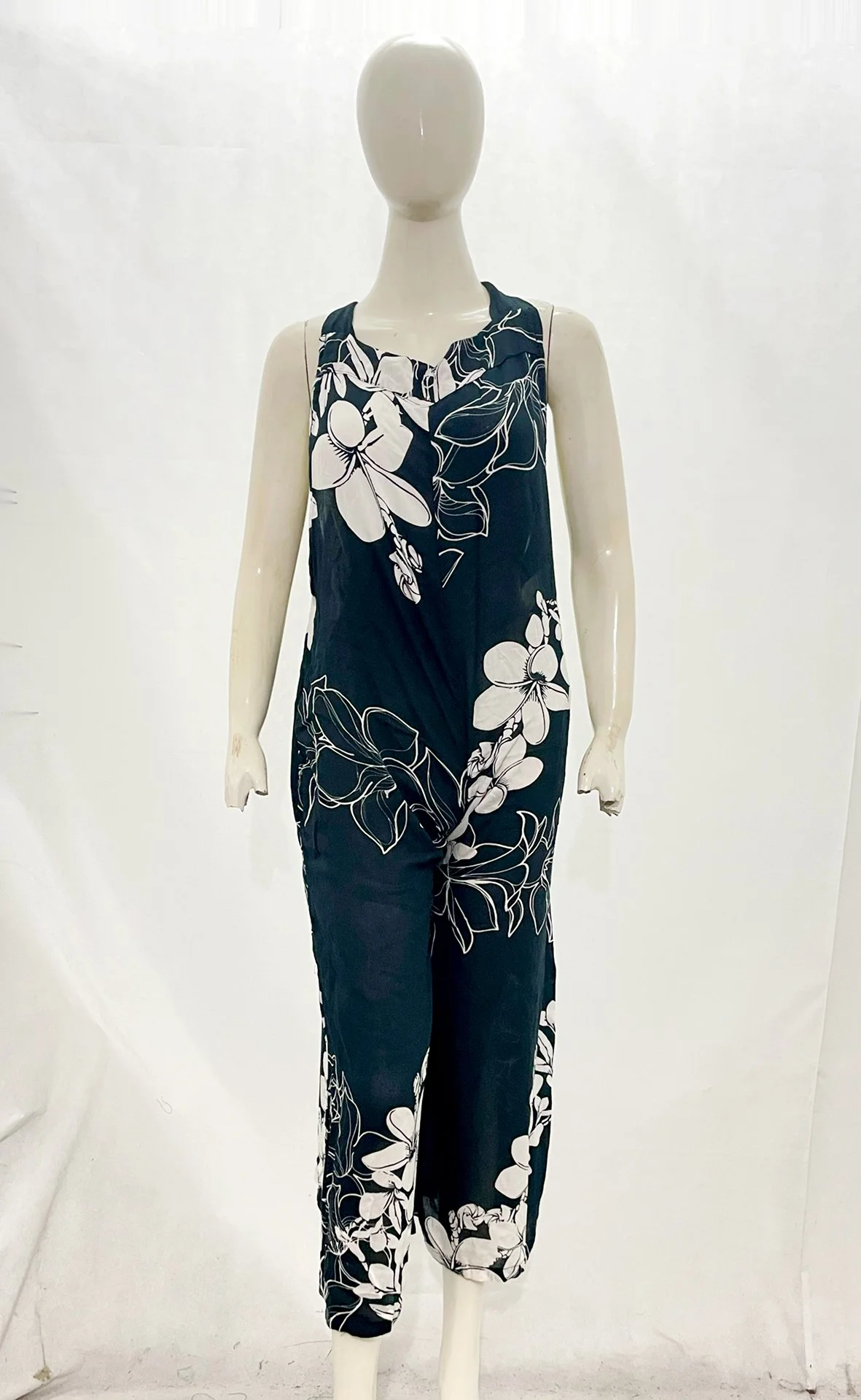 BROOKLYN ROMPER-PLUMERIA LEI-BLACK-WHITE.jpg