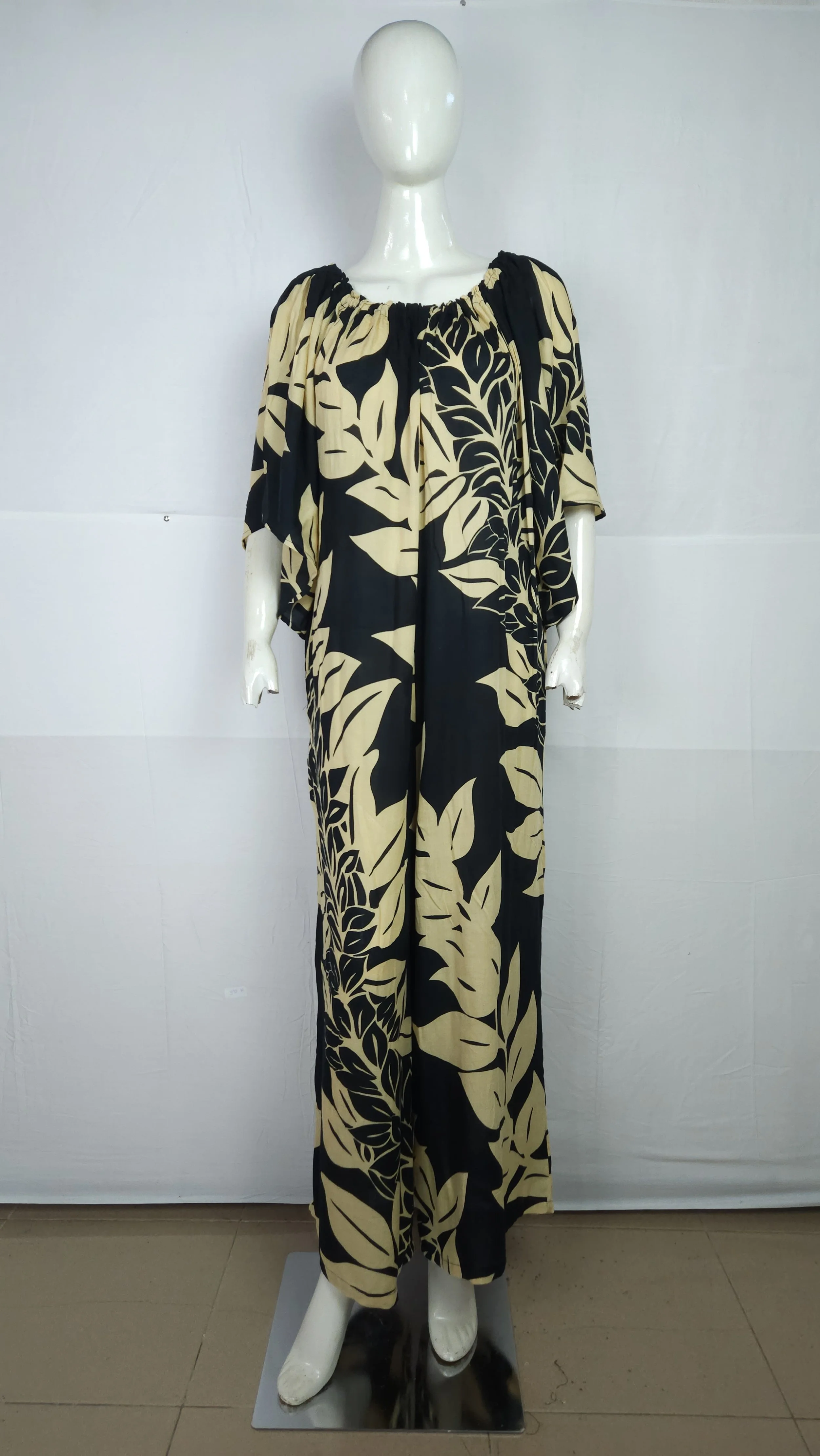 LANIKAI ROMPER-MAILE LEI-BLACK-CREAM GOLD.jpg