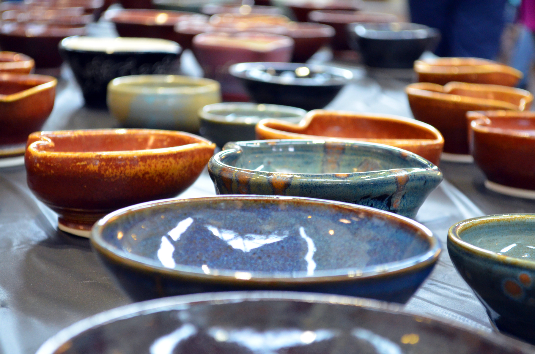 Some of the hand-crafted bowls made by local Victoria artisans.