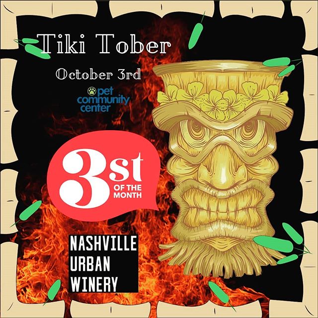 3st is back with the final installment of the year! Tiki-Tober will take you to an island paradise right in the middle of Nashville. The event will be at Nashville Urban Winery, Thursday, October 3rd, 2019 from 6:30pm - 9:30pm. Proceeds benefit Nashville Pet Community Center. We look forward to sharing this great night with you.