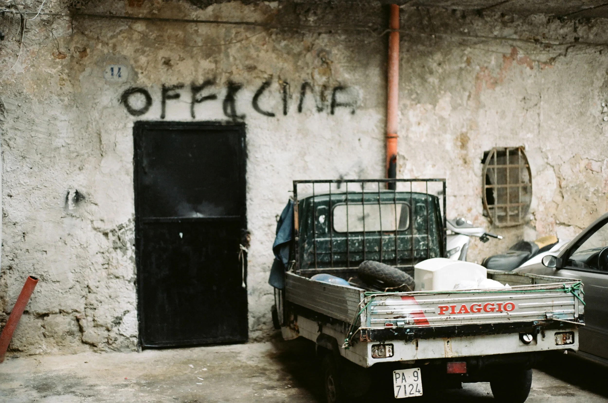 A car parked in Palermo, Sicily.