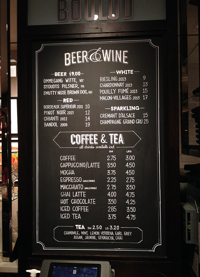 Epicerie Boulud chalkboards