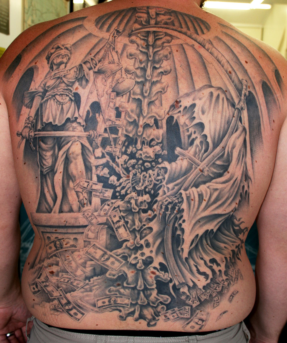 40 Lady Justice Tattoo Designs For Men  Impartial Scale Ideas