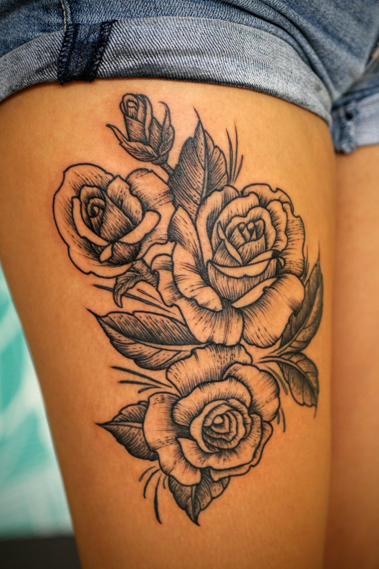 Linework Style Roses