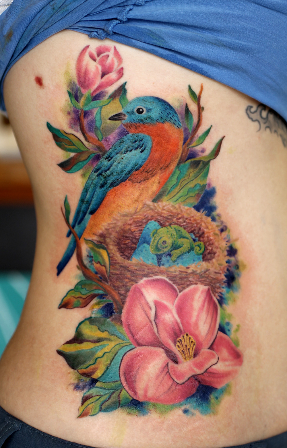 Painterly Bird n Flowers