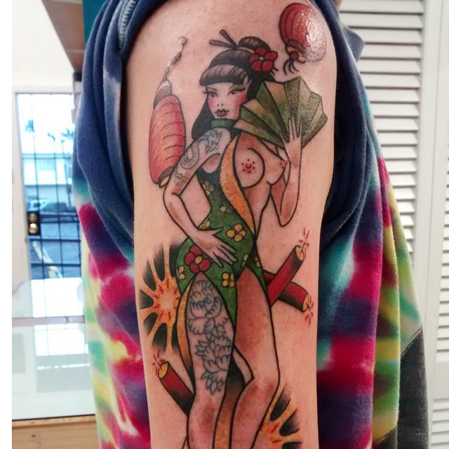 Traditional asian style pinup