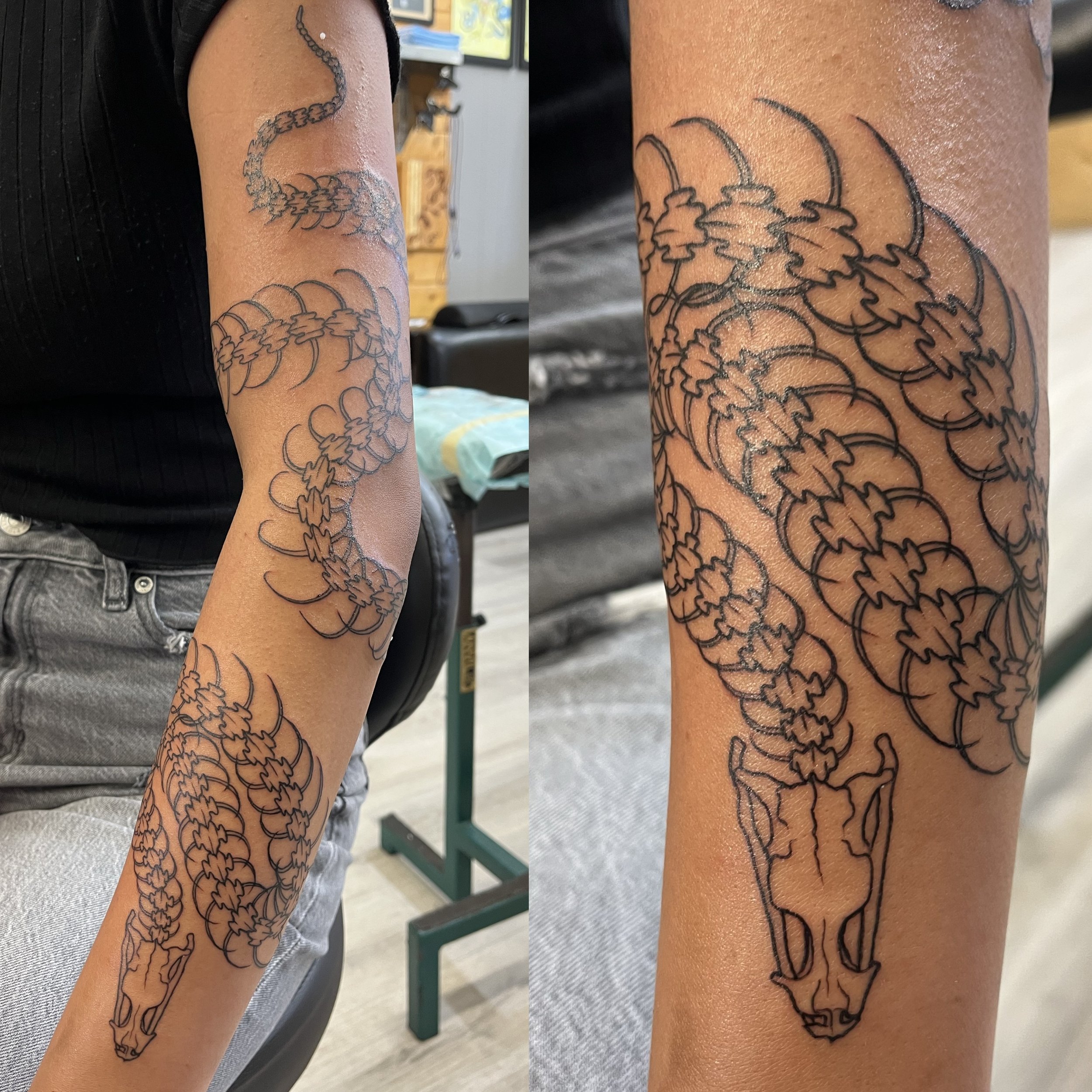 Snake Skeleton Tattoo 