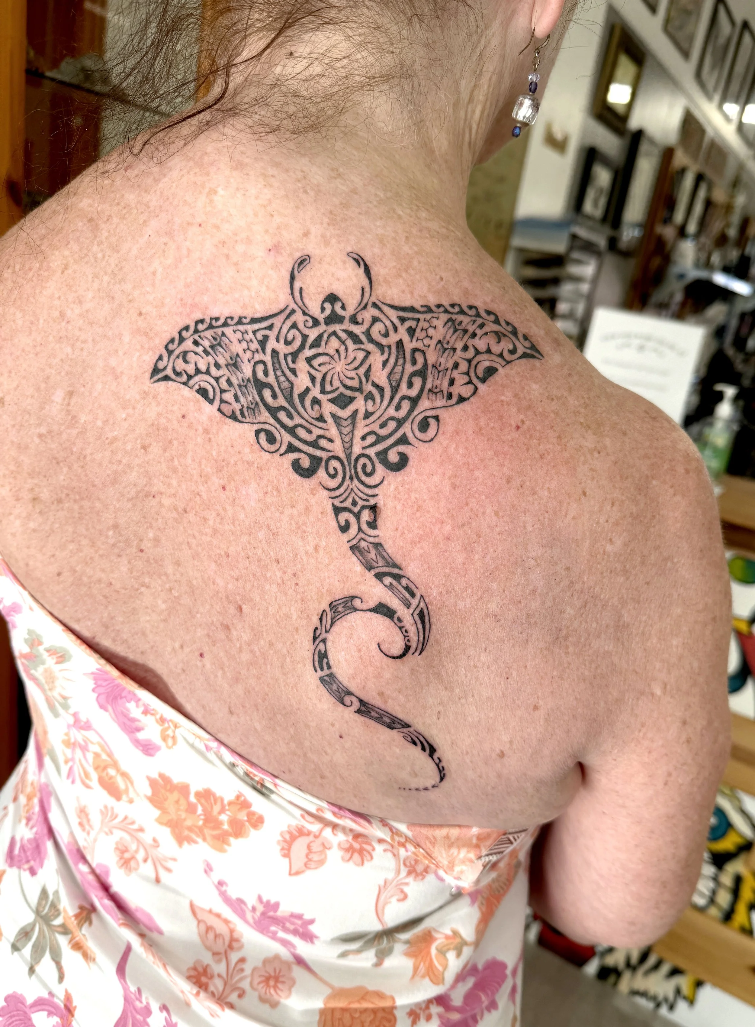 Tribal Manta Ray Tattoo