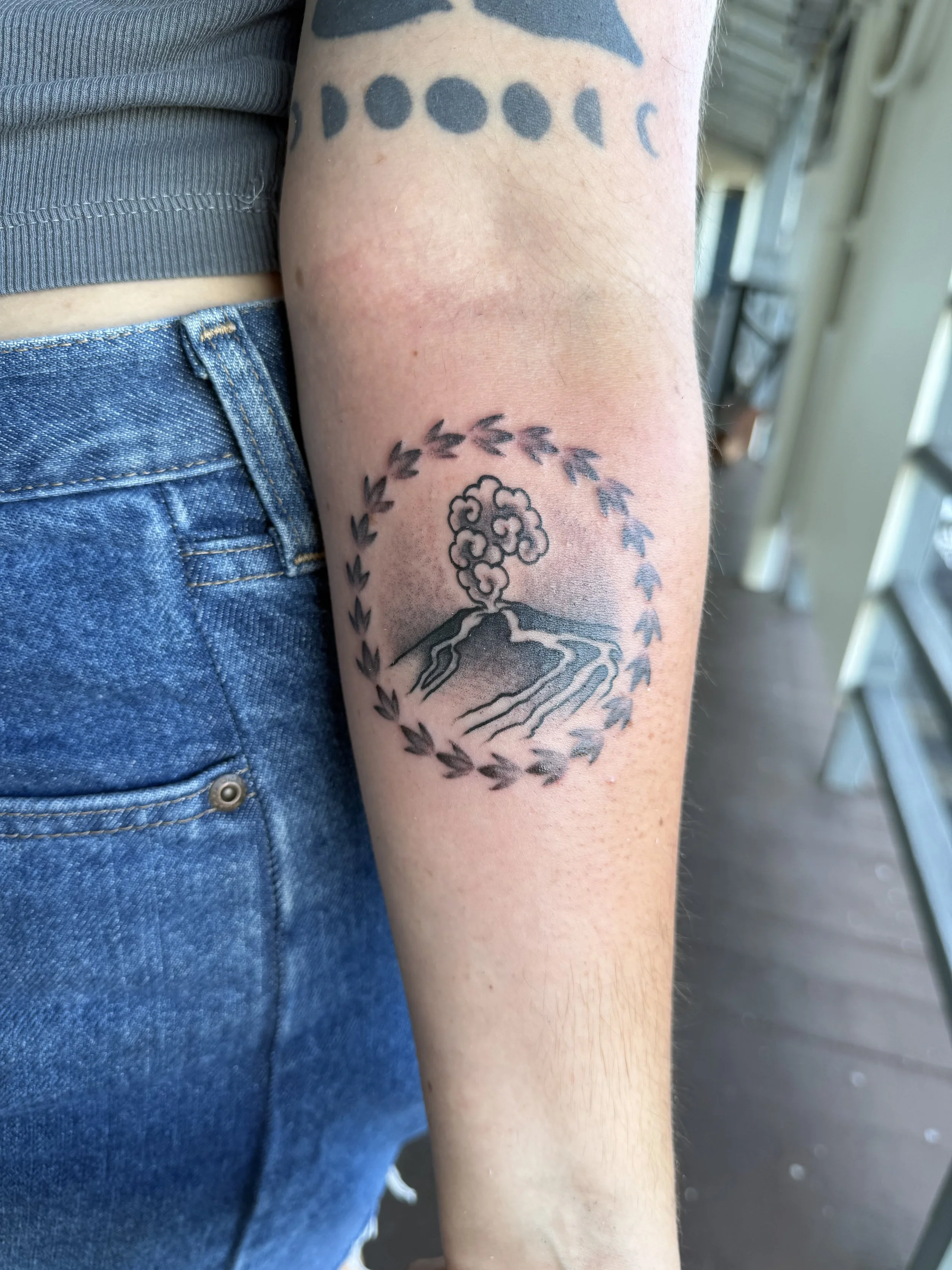 Volcano memorial tattoo
