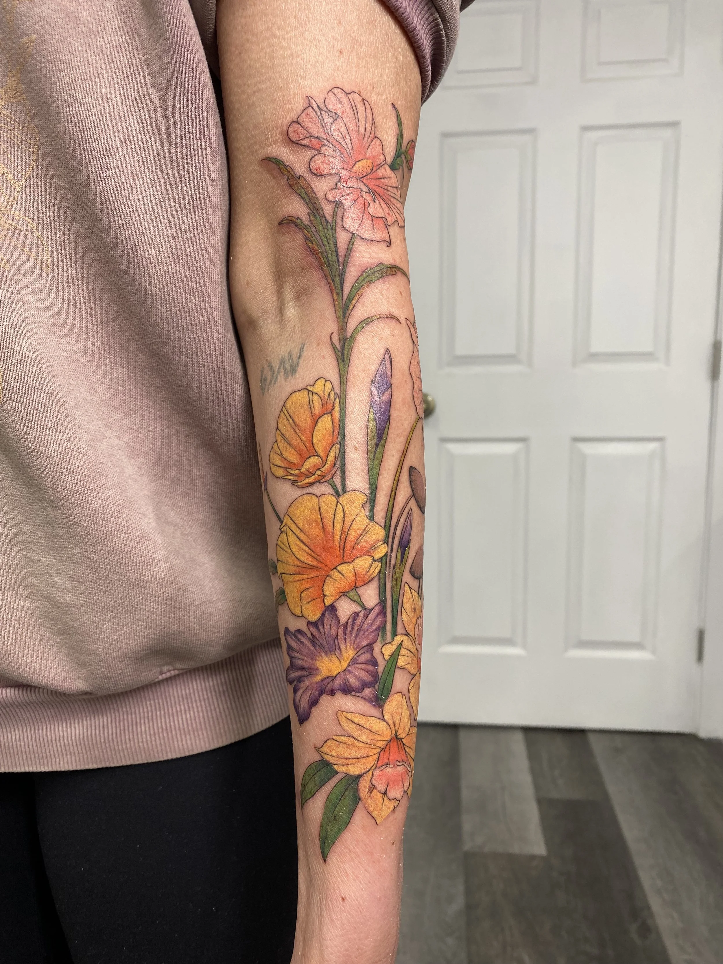 delicate wild flower sleeve
