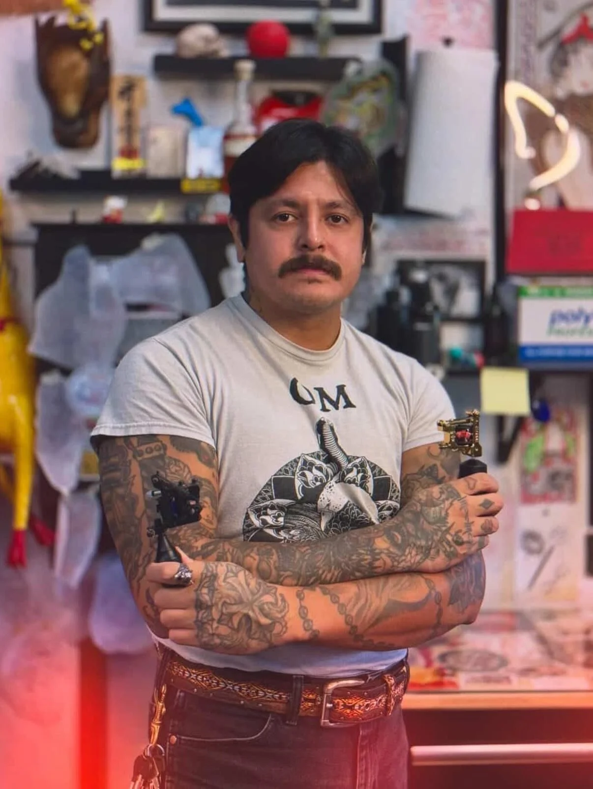 We are super stoked to welcome Luis Quintana @luiicifer_  to the shop on Sundays and Mondays!! He mainly works over in Kona @threetalonstattoo , but will be joining us part time for a few months.

He loves American &amp; Japanese traditional and blac