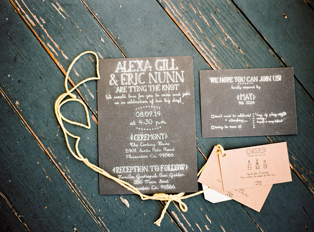 Hand Stamped Wedding Invite