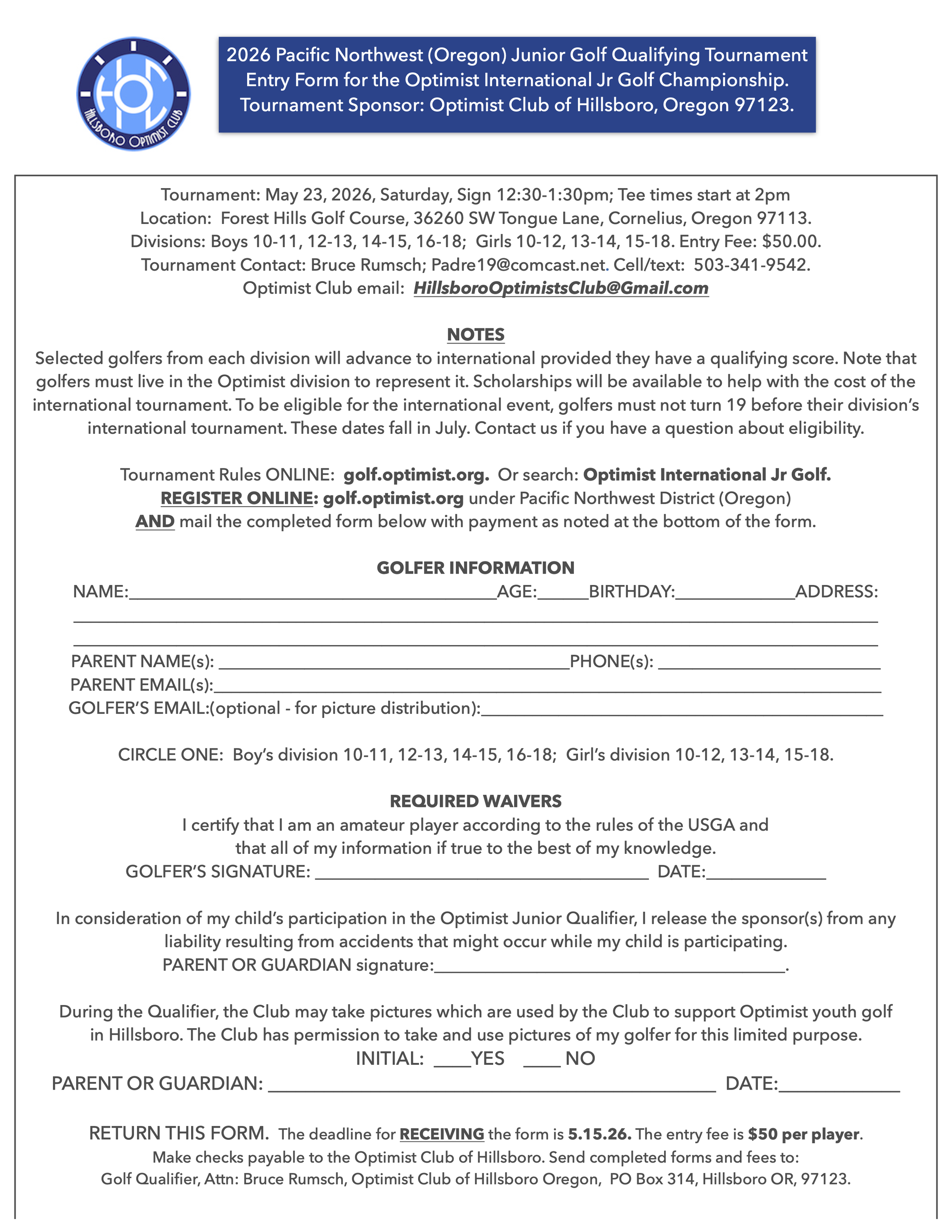 2026 PNW District local form