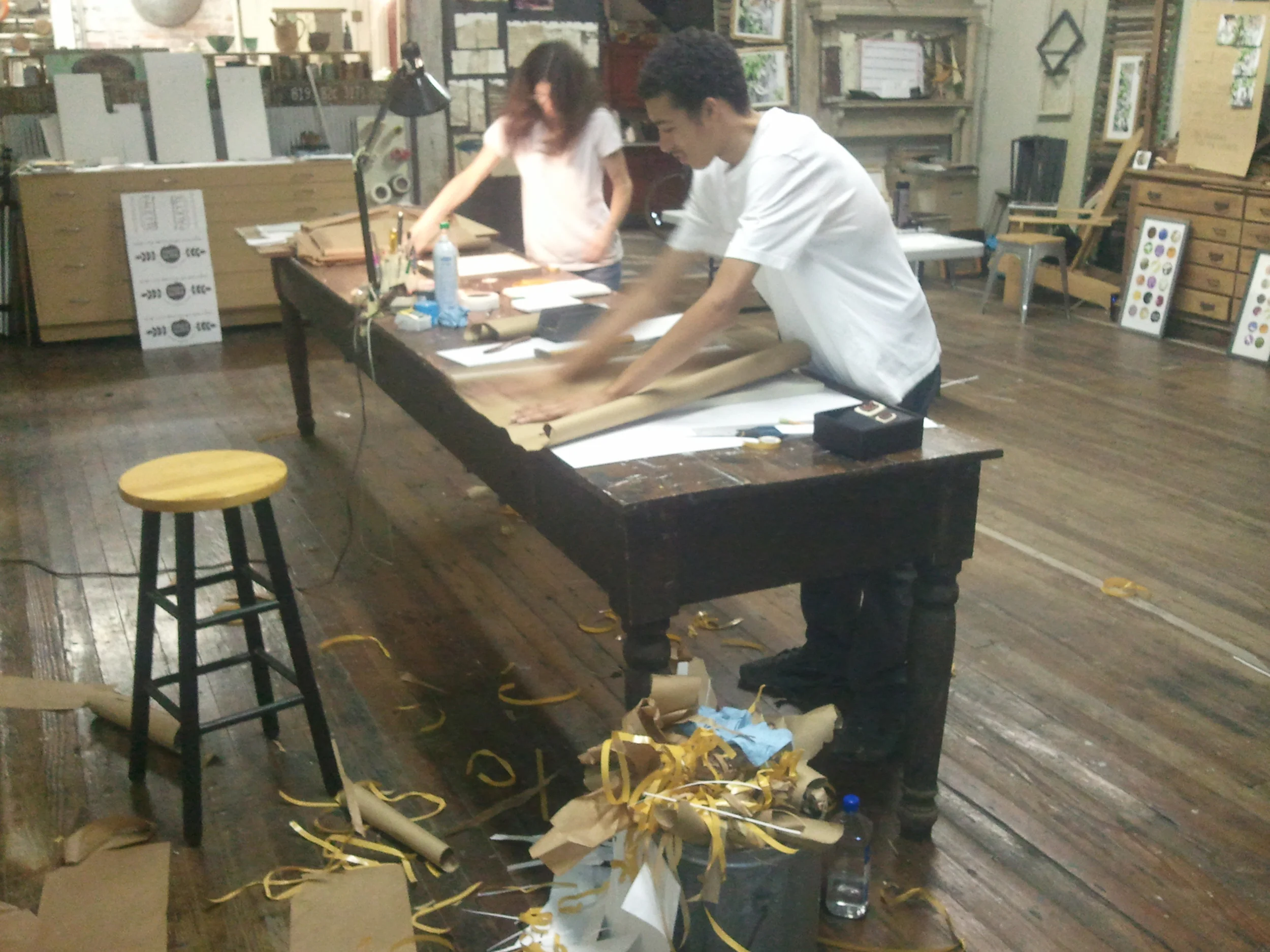 Kory and Leigh finishing up framing