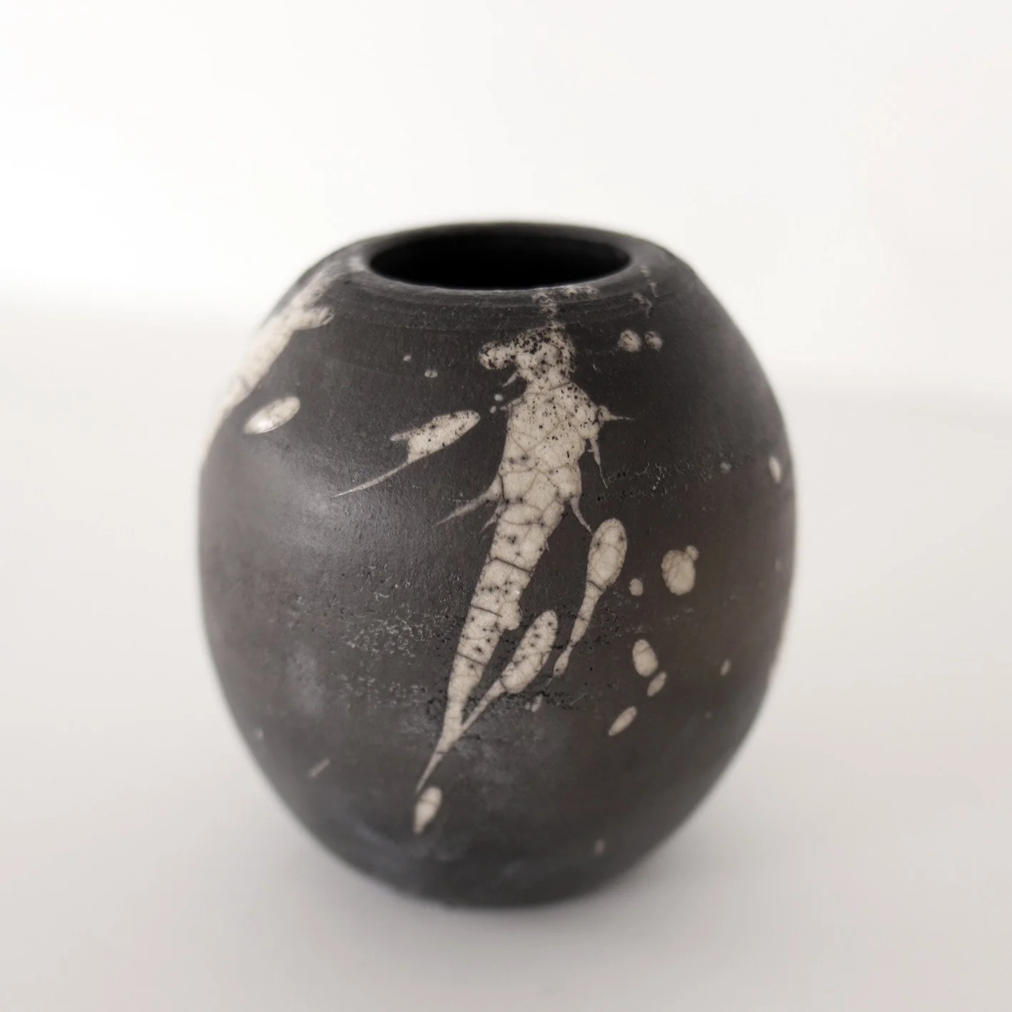 Jacqui Sosnowski - Round Splash Raku Vase