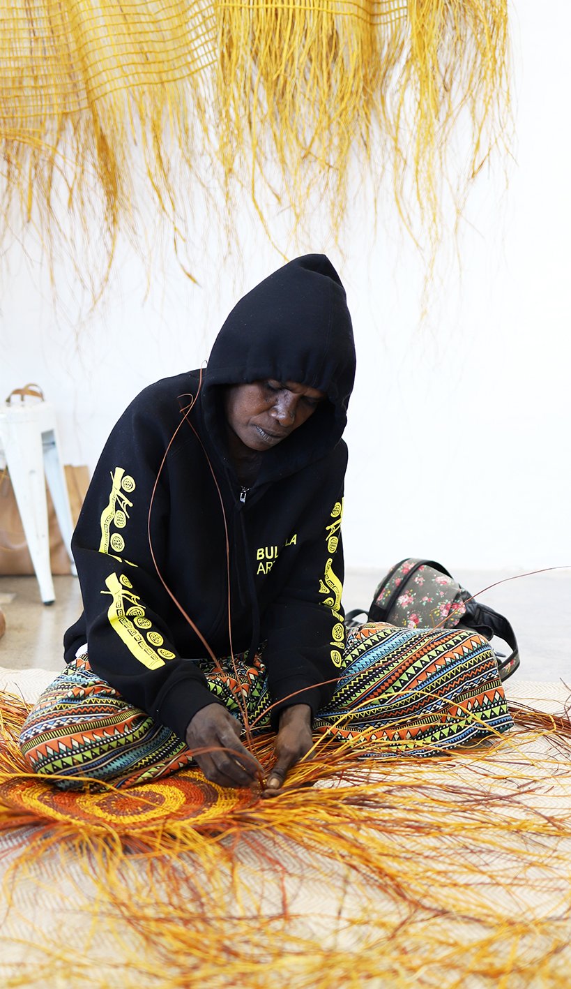 Bula'bula Arts Weaving Demonstration The Corner Store Gallery. Orange NSW_7063.JPG