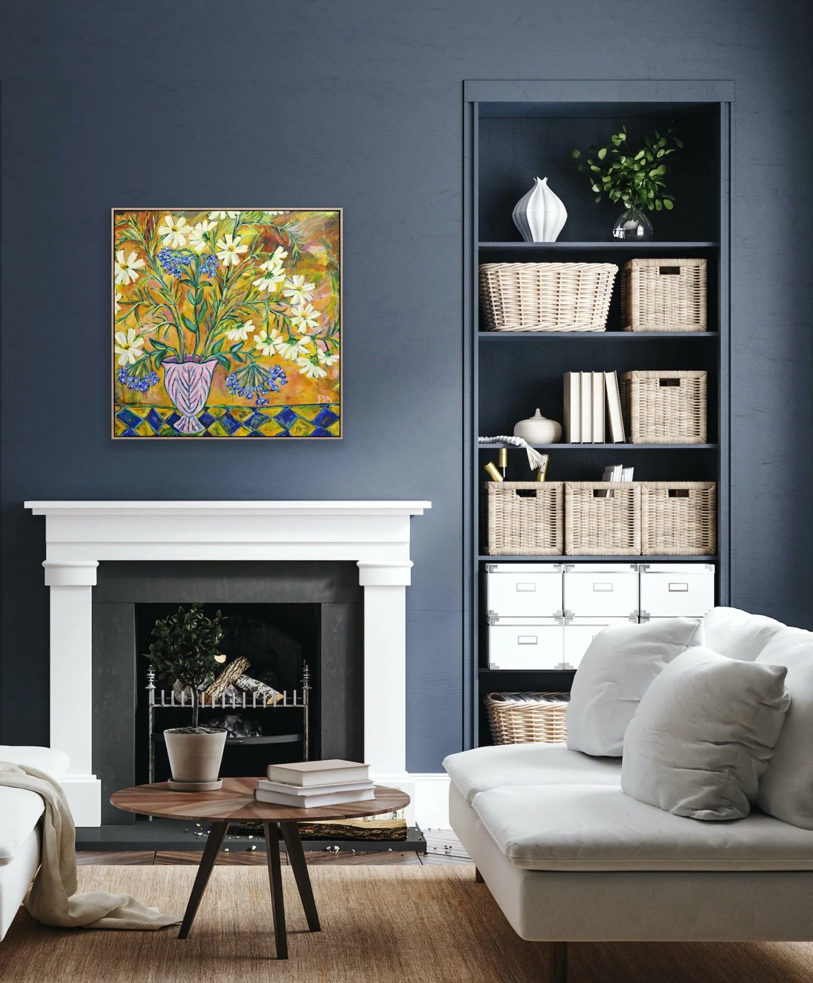 Pia Kuykhoven, large colourful floral painting, The Corner Store Gallery._4430.JPG