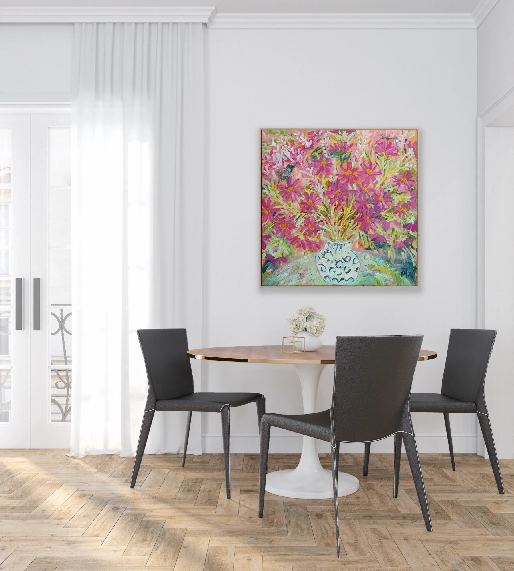 Pia Kuykhoven, large colourful floral painting, The Corner Store Gallery._4425.JPG