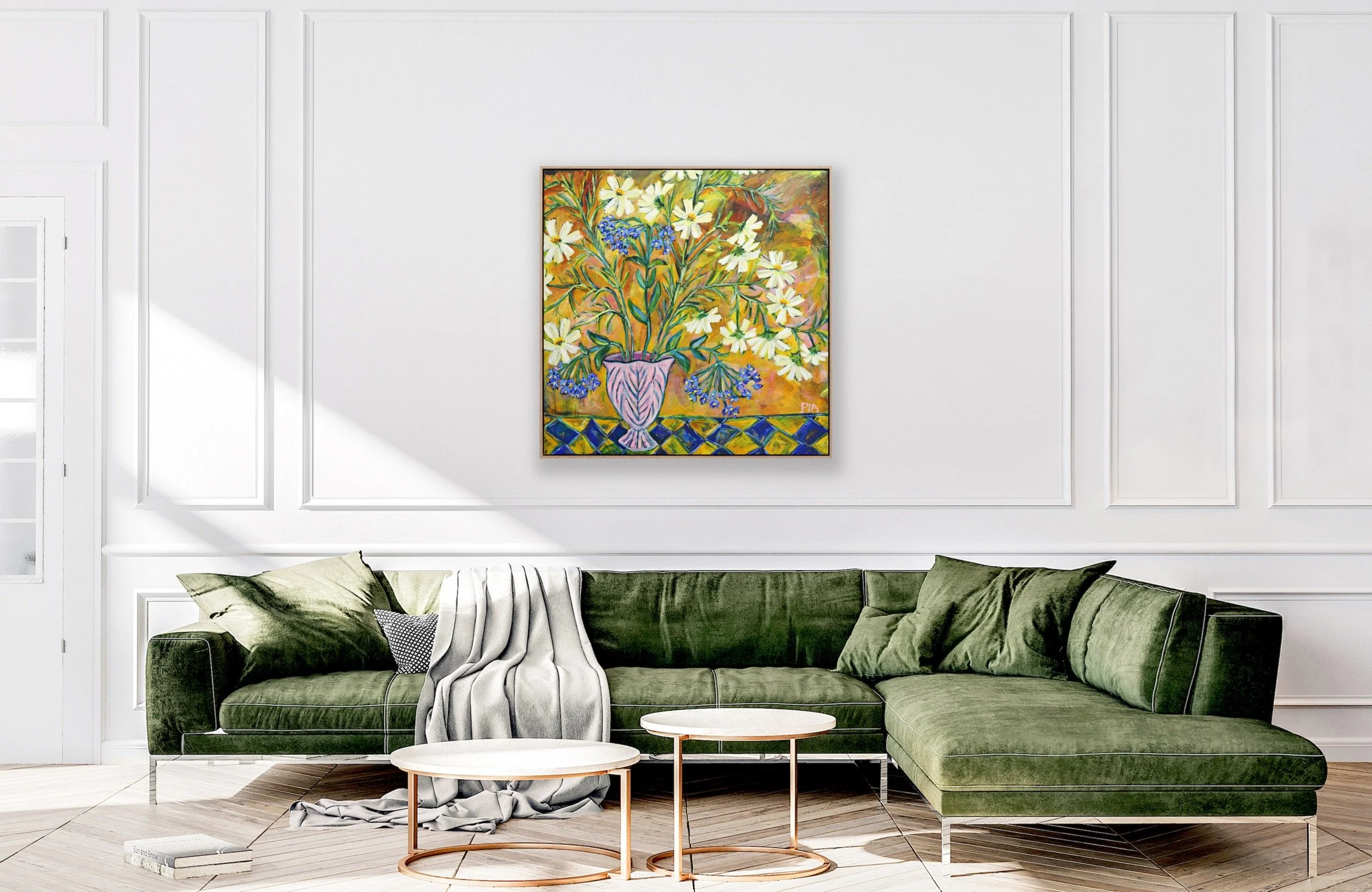 Pia Kuykhoven, large colourful floral painting, The Corner Store Gallery._4431.JPG