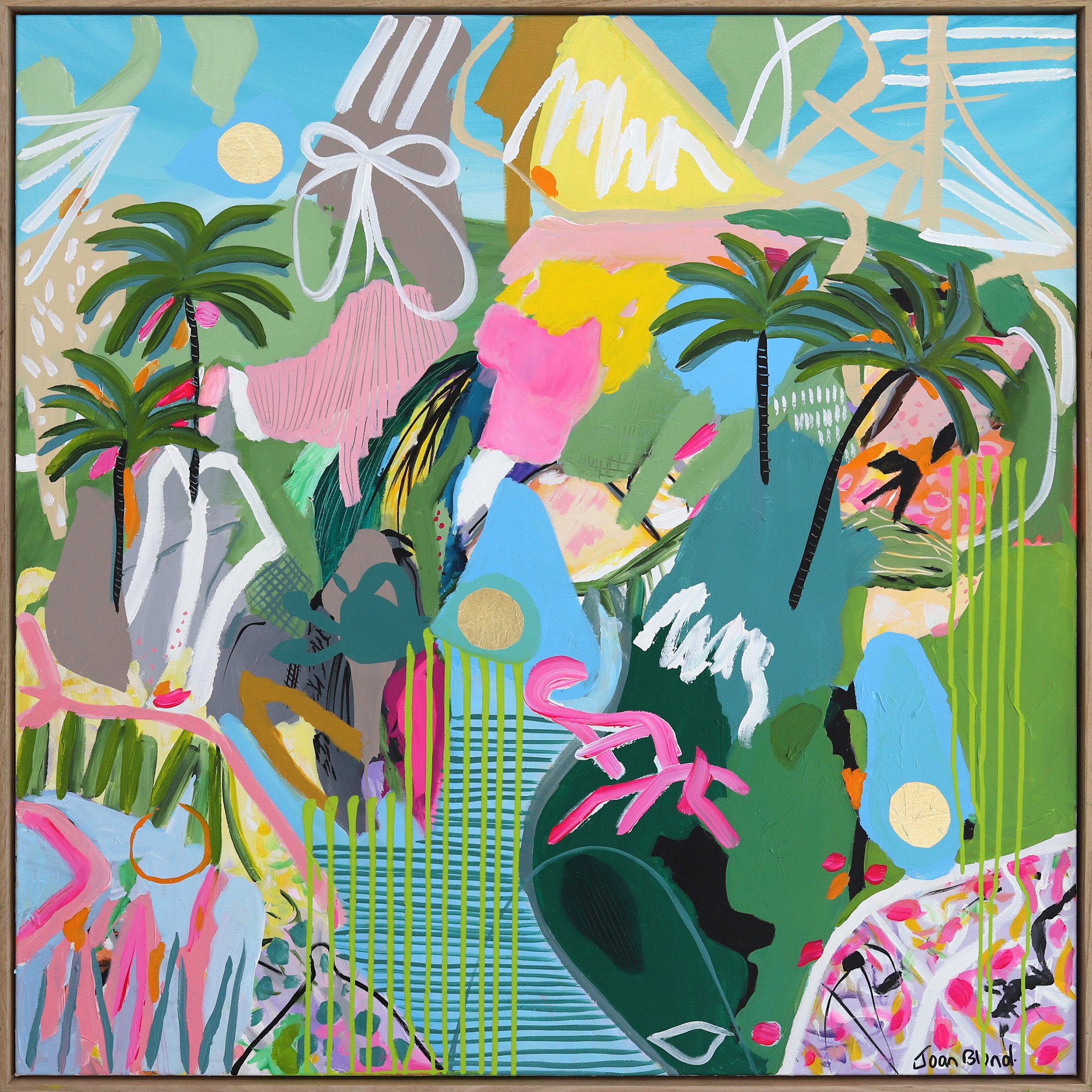 Joan Blond is an Australian abstract artist. Large colourful abstract art, The Corner Store Gallery.