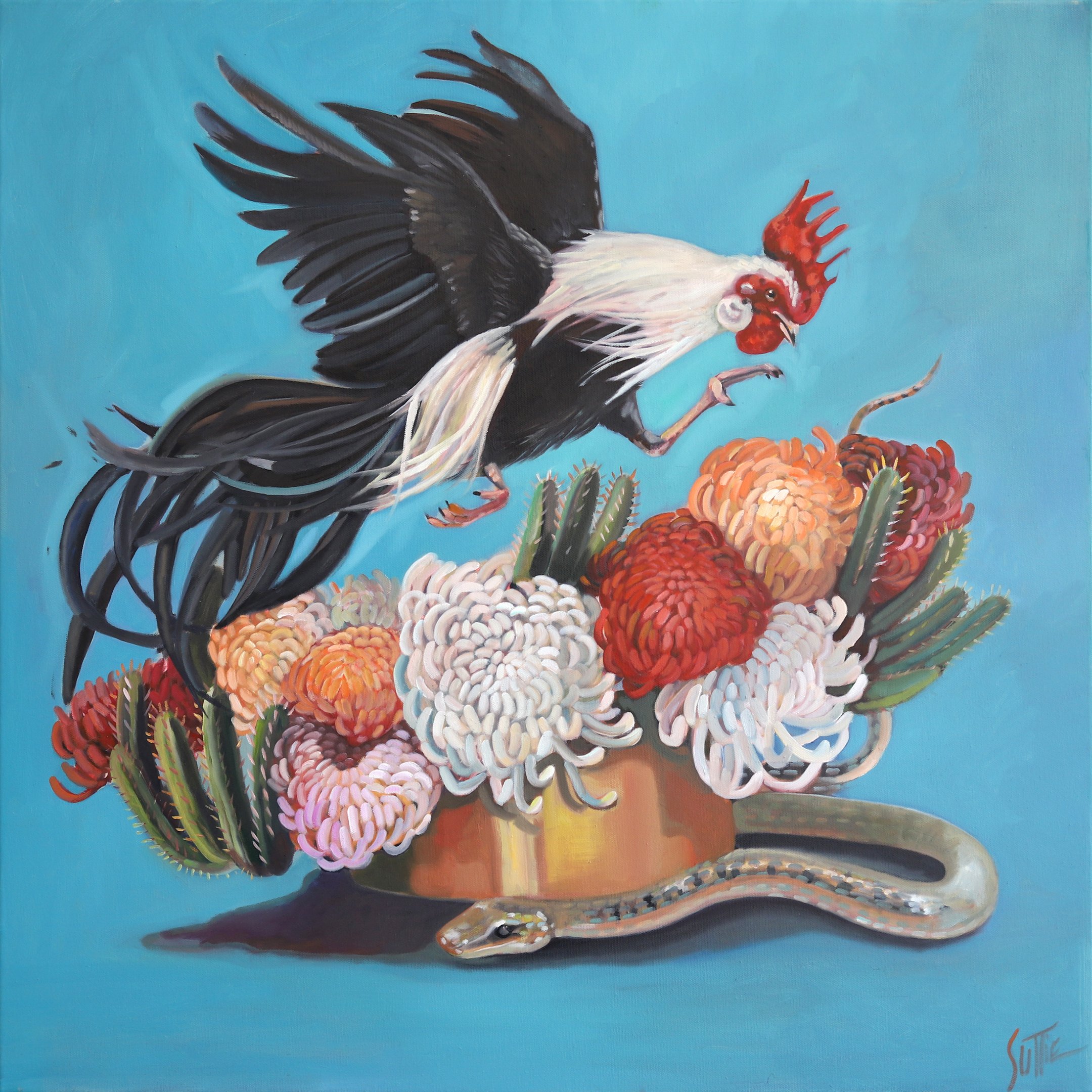 Sam Suttie, Australian Art, Shop Original Art Online, Still Life, Floral Art, Unique Art, The Corner Store Gallery.