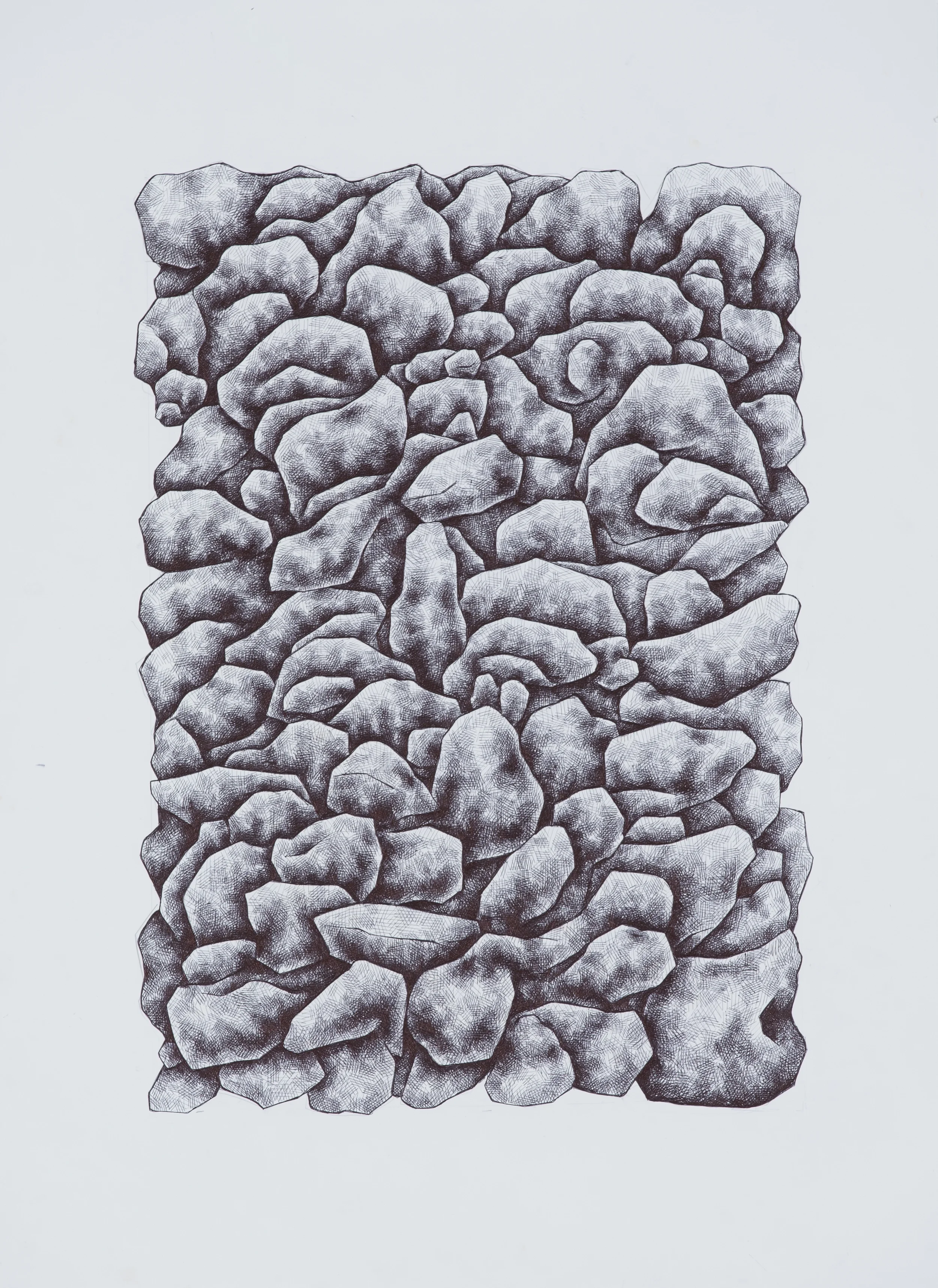 Untitled, biro on watercolour paper, 1m x 75cm, 2015