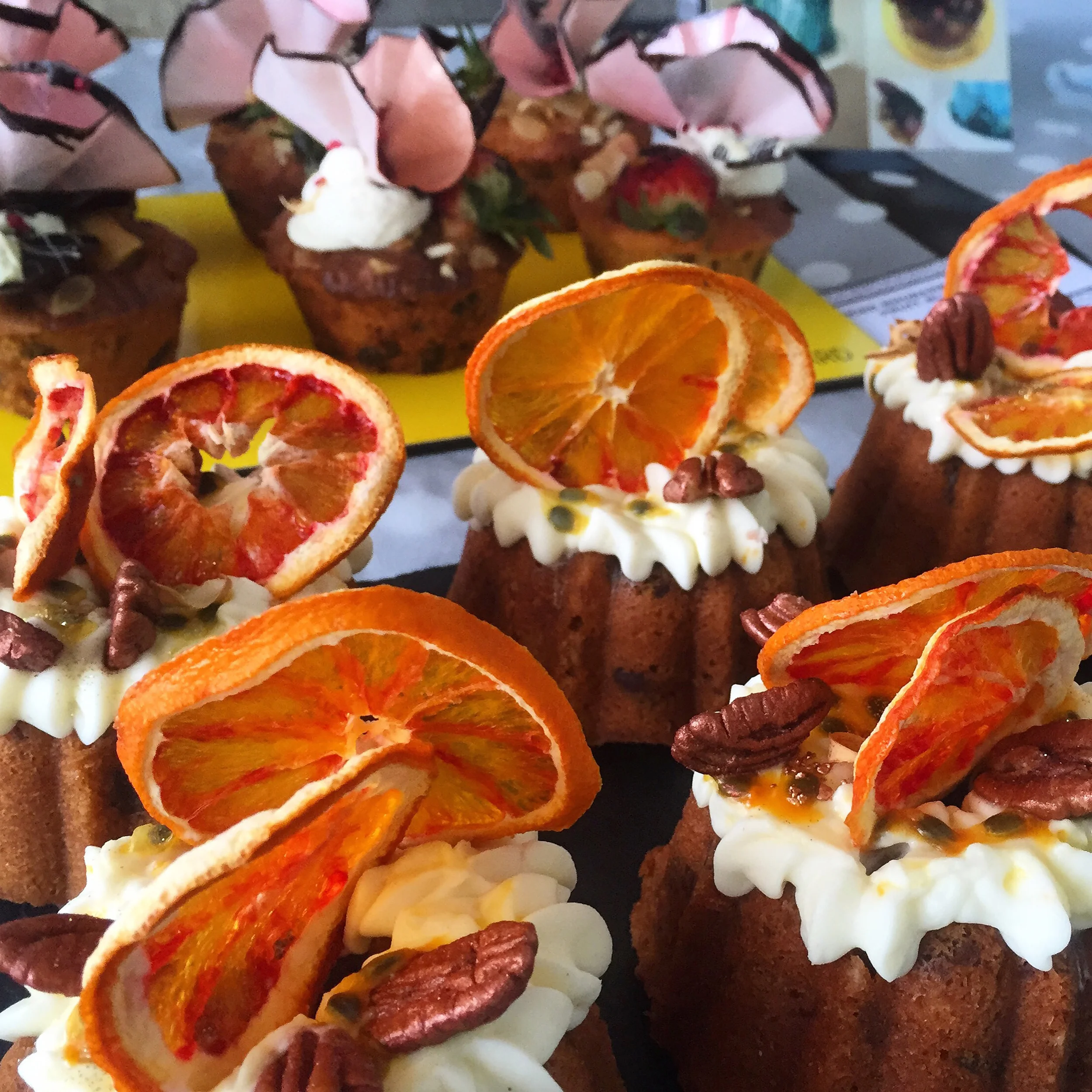 Blood Orange, fig, pecan & passionfruit bundts