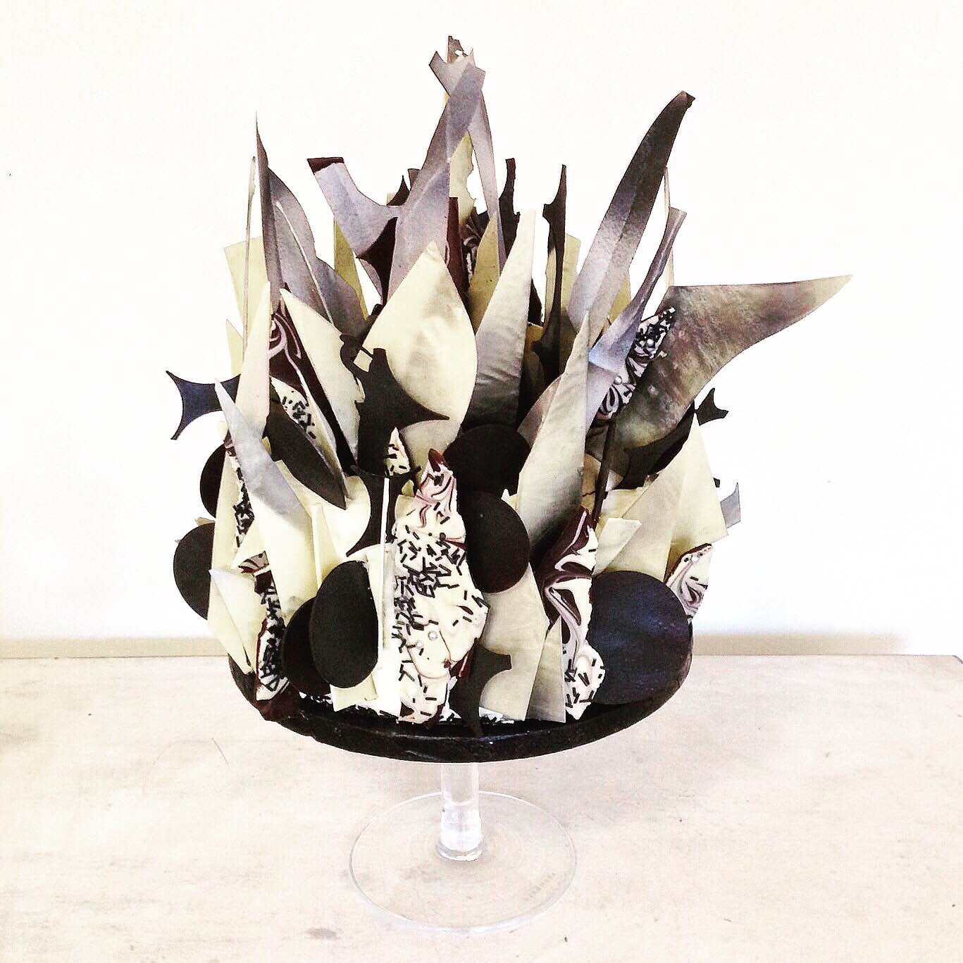 brutalist geometric Cake sculpture