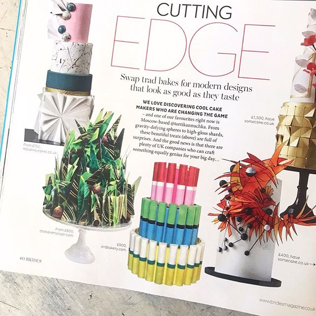 Press!  Thanks so much @brides for the fab &lsquo;Cutting Edge&rsquo; designs feature.  Super happy you consider us one of the &lsquo;Cool Cakemakers that are changing the game&rsquo;. 😊. We&rsquo;re in great company 💕.