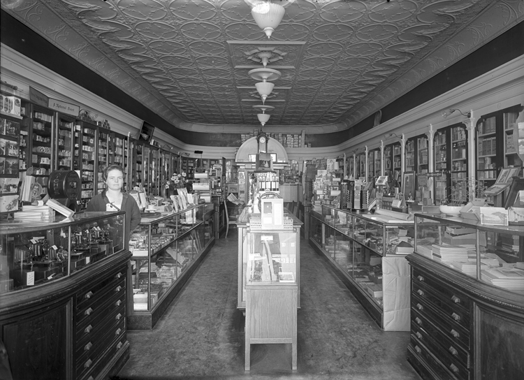 Interior of Tuttle Drug Store.