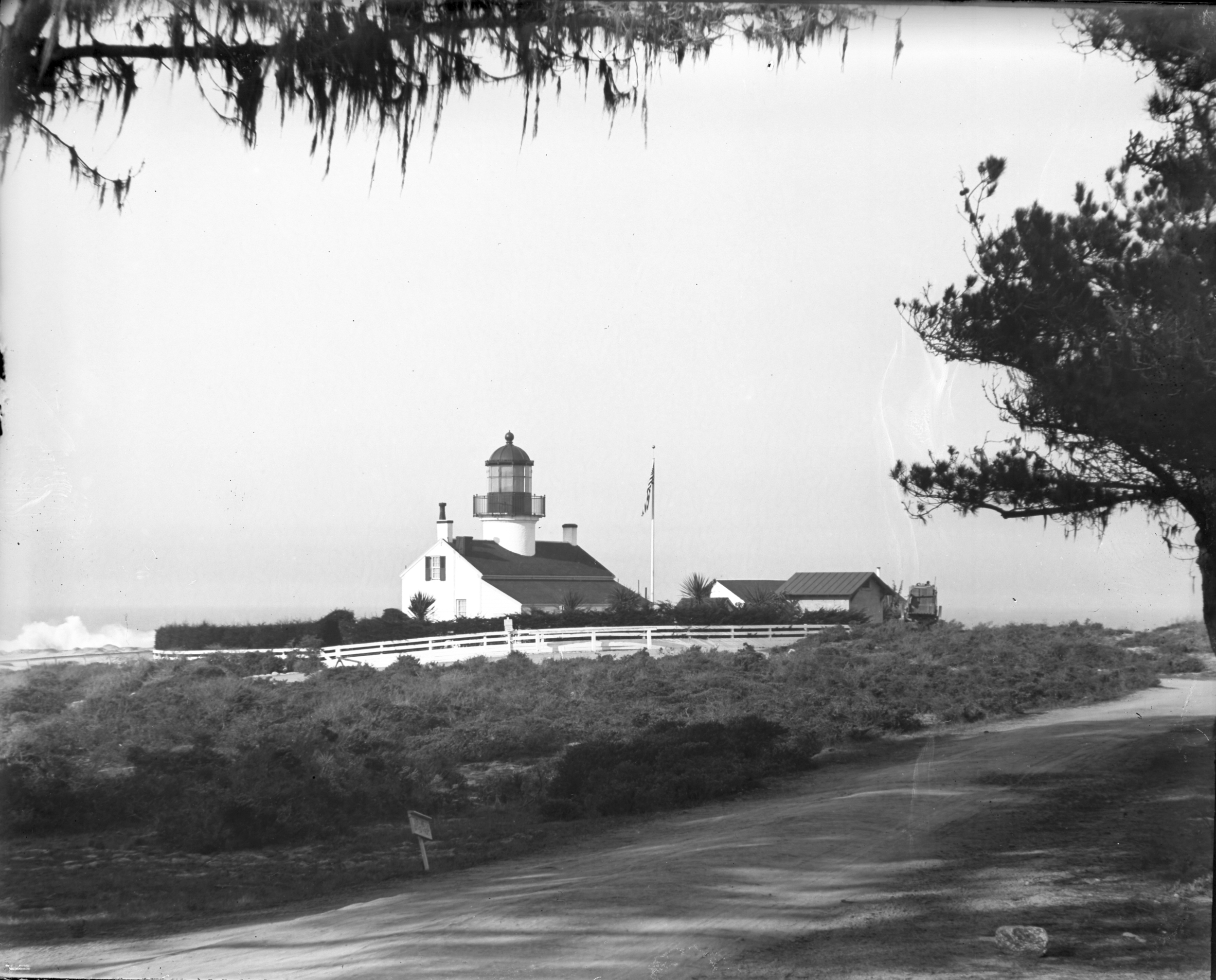 Far shot of Point Pinos Lighthouse from the back gate.