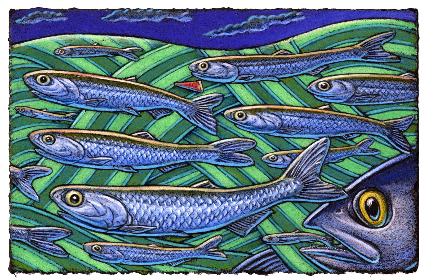 Do anchovies think about pizza pies Swimming through waves with tears in their eyes? For I think it’s their fault When I taste all the salt Of their sorrow and longing and sighs.