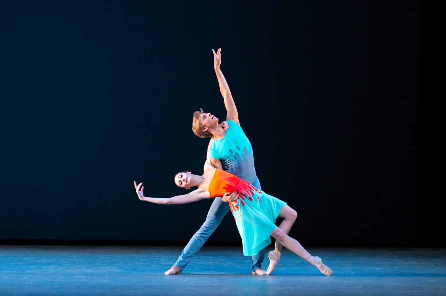 Nicole Stalker and Brooks Landegger in “Resplendent Fantasy”, Miami City Ballet, Amy Hall Garner choreography. (Photo by Alexander Iziliaev)