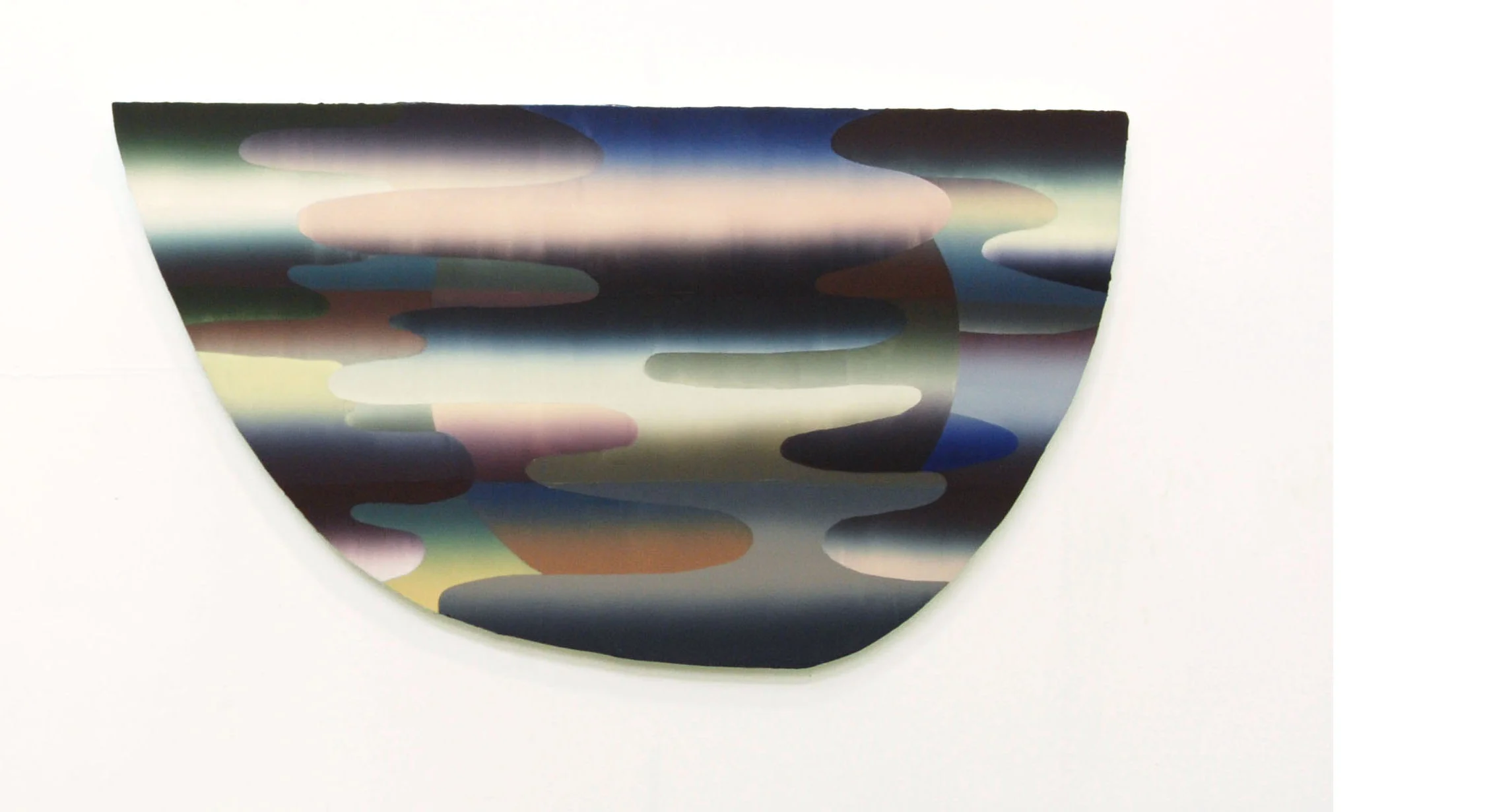   @@, diptych, oil on shaped panels, 38" x 19" (L), 38" x 21" (R), 2015.  