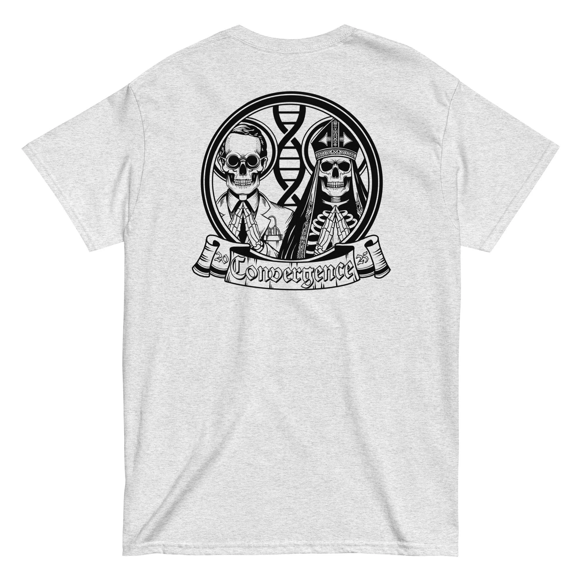 Convergence 2025 abstract artwork on a unisex cotton t-shirt by artist Linc Jolly
