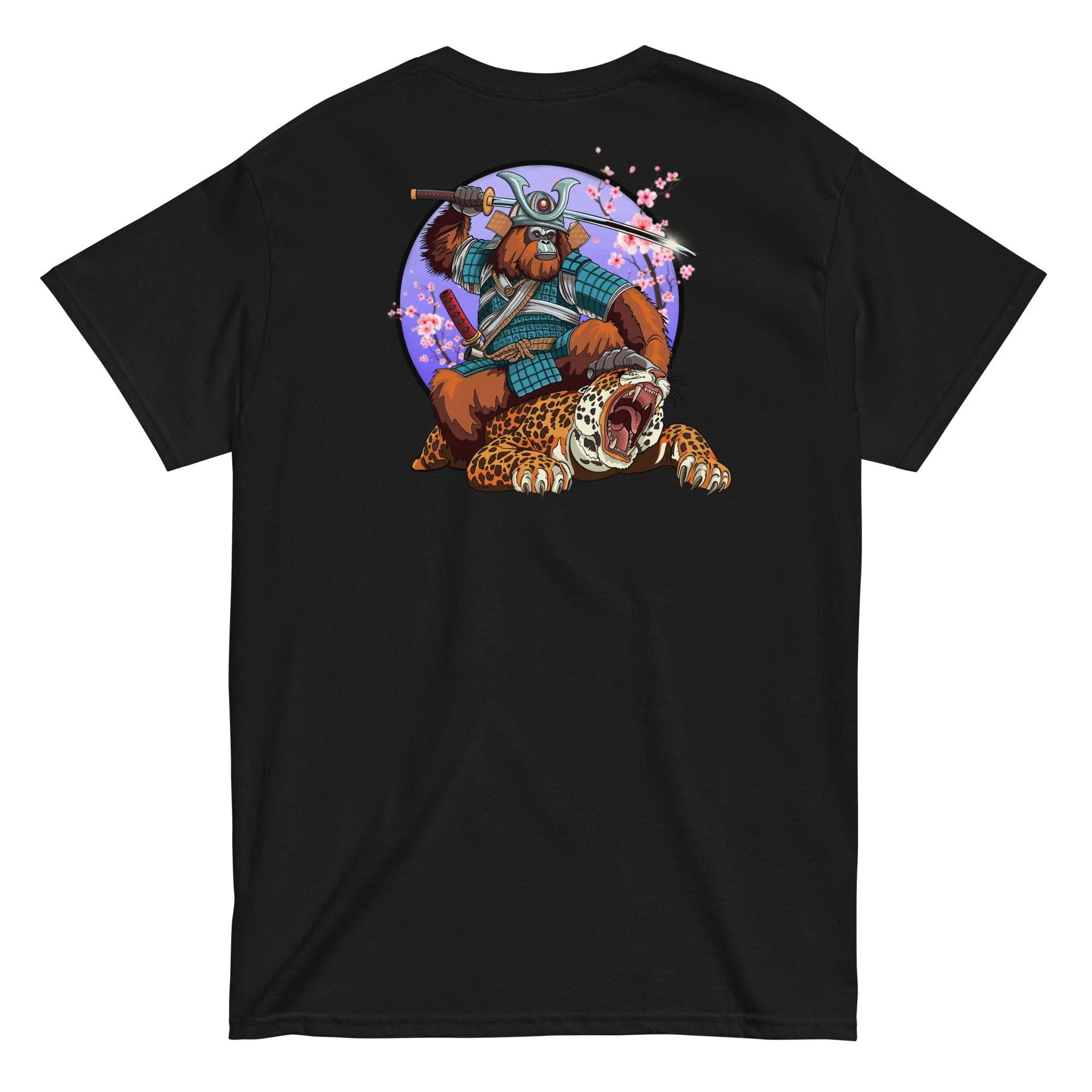 Shogun samurai warrior illustration on a unisex cotton t-shirt by artist Linc Jolly