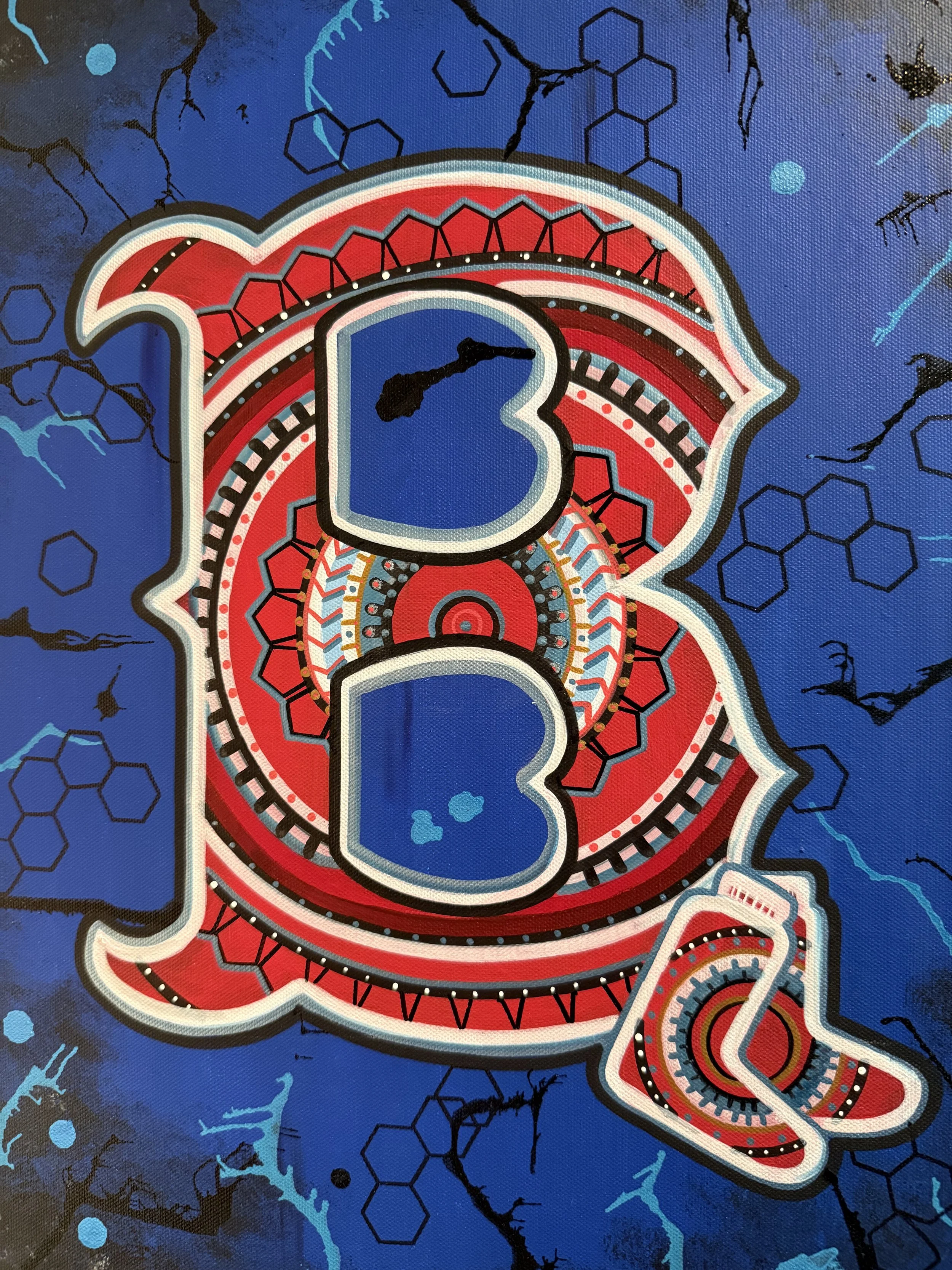 Custom made Boston Red Sox Acrylic Painting by artist Linc Jolly