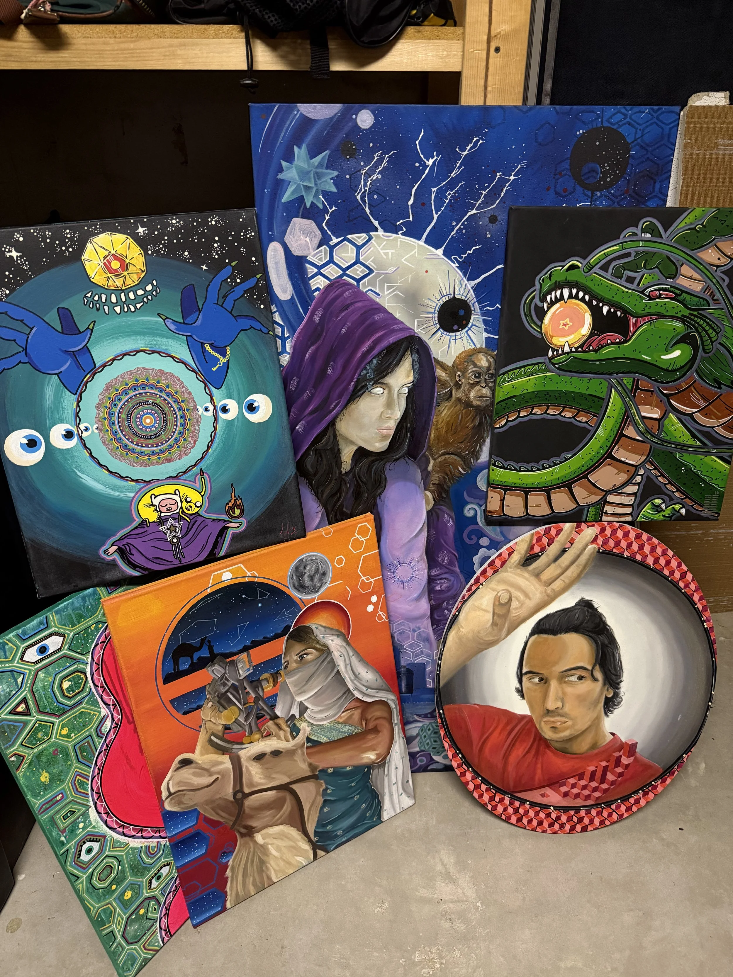 Collection of paintings by artist Linc Jolly
