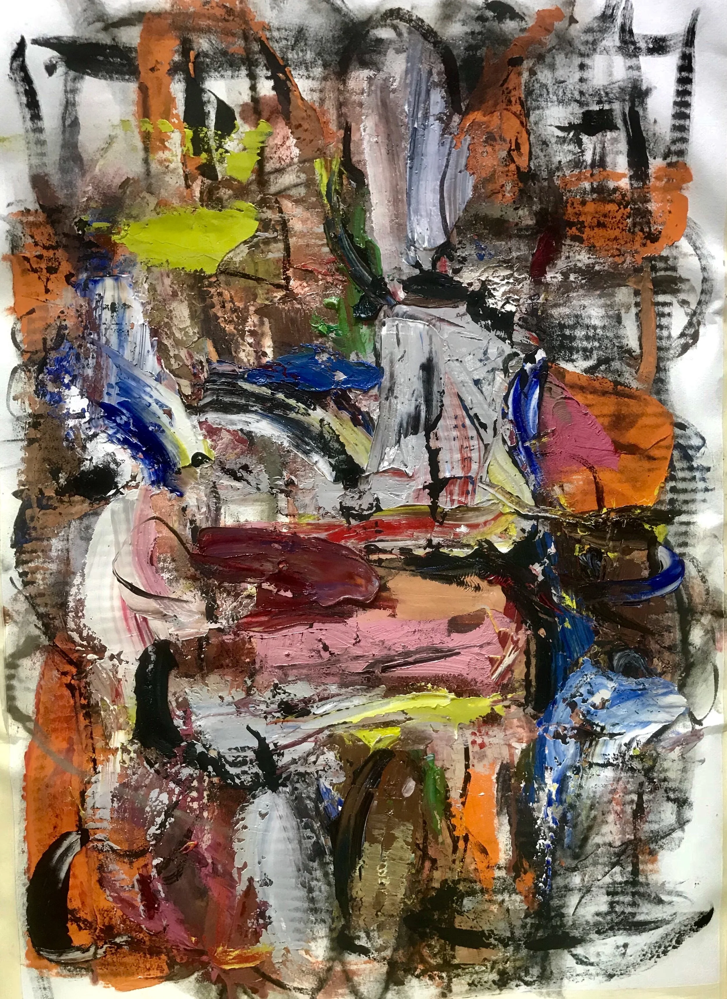 Small Painting 22C, oil on Evolon paper 30”H X 22”W, 2018
