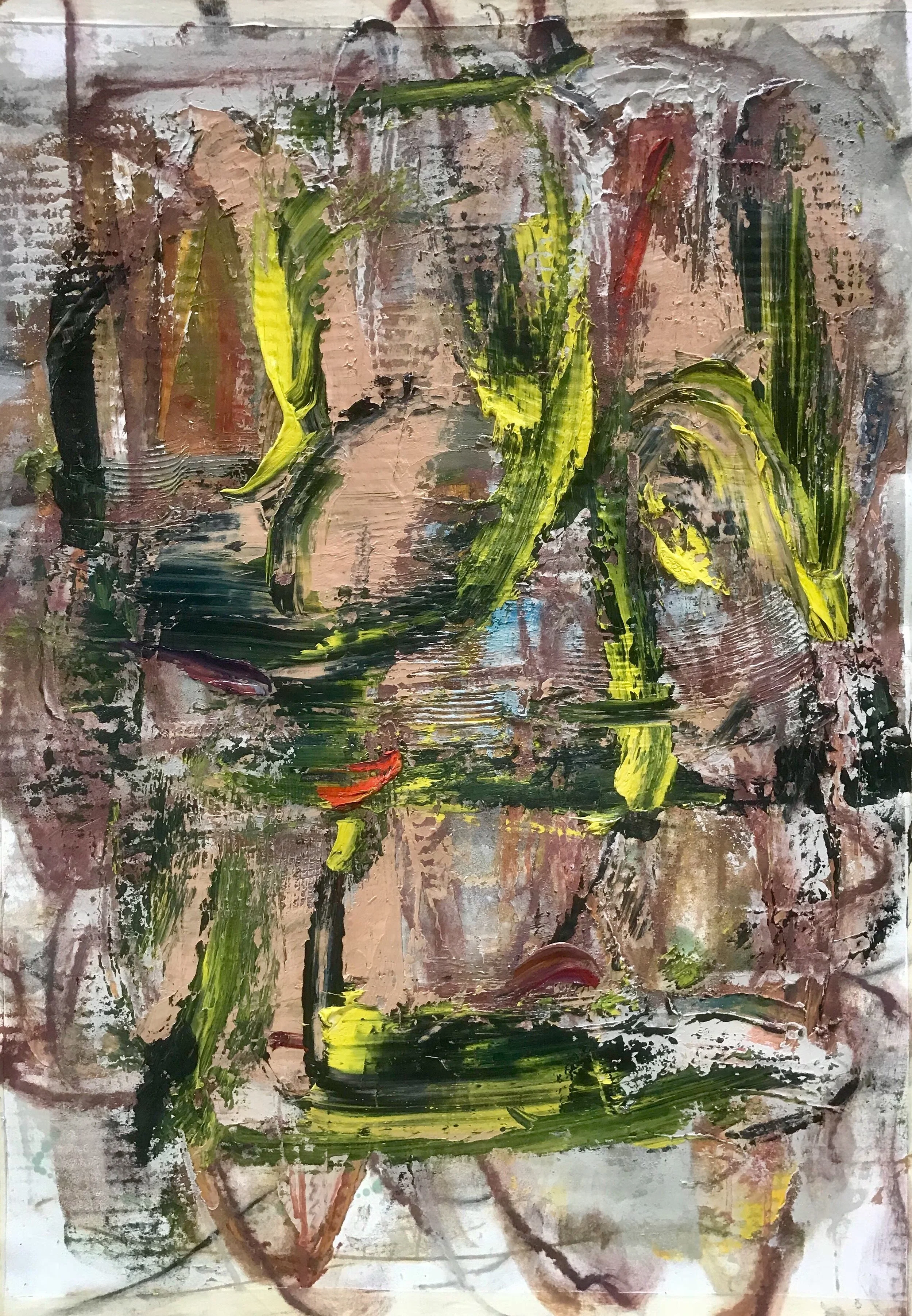   Small Painting 23C,  oil on Evolon paper 30”H X 22”W, 2018 Private Collection    
